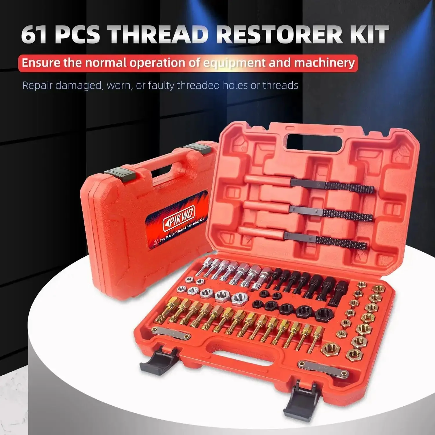 61 Piece Thread Chaser Repair Kit Rethread Tools With UNC UNF And Metric Thread Restorers Plus Thread Pitch Gauge Beefy Heavy Duty Steel For Fixing Damaged Threads And Quick Replacements - Image 4