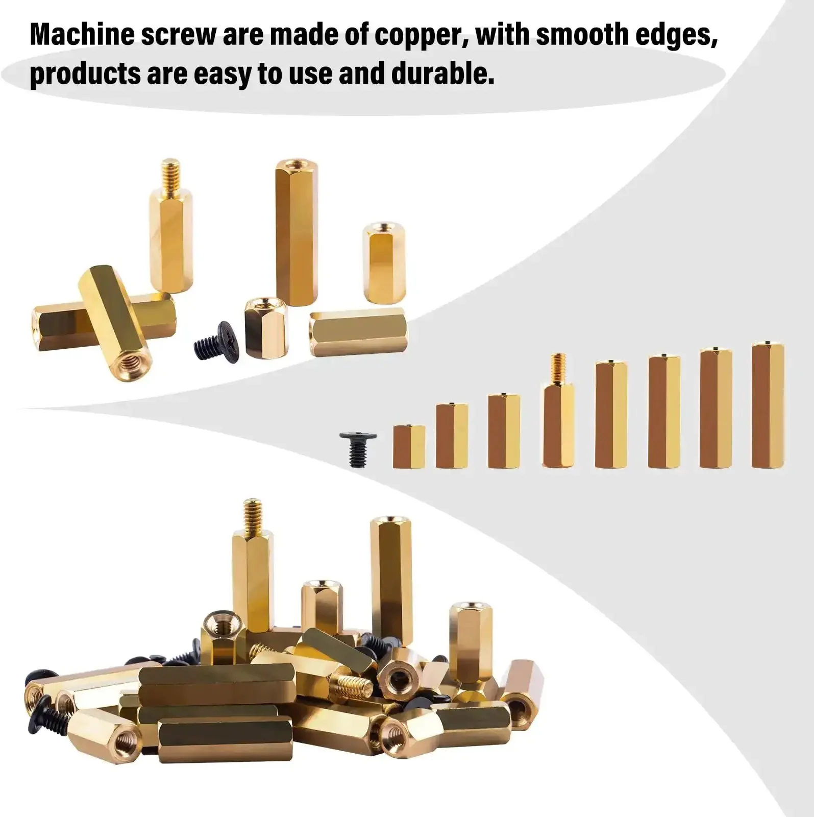 64 Piece Brass Spacers Standoffs Screws Kit For Raspberry Pi 5 And M.2 NVMe PCIe Peripheral Board Includes M2.5 Screws And Multiple Spacer Lengths For Easy Durable DIY Builds - Image 3