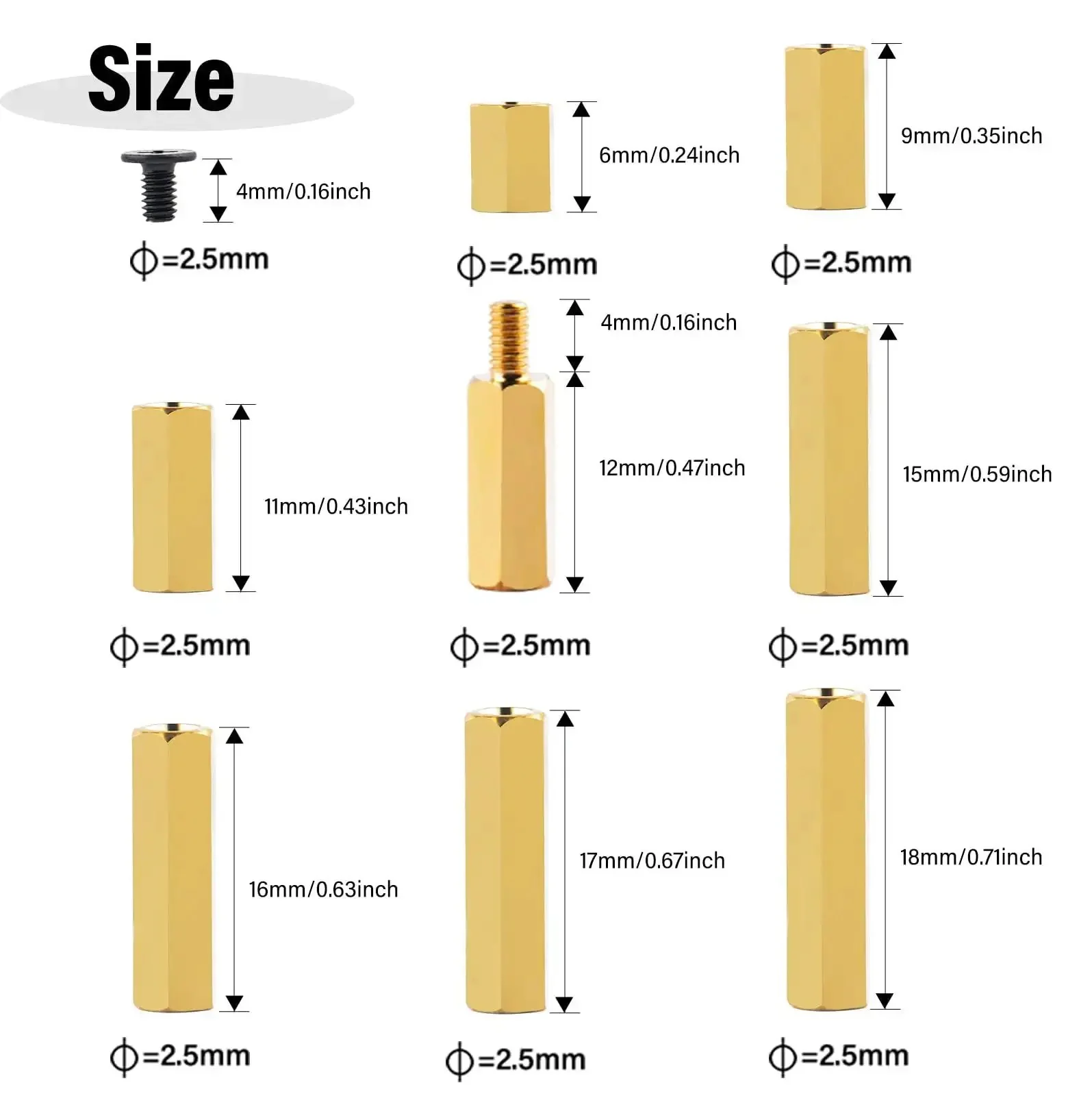 64 Piece Brass Spacers Standoffs Screws Kit For Raspberry Pi 5 And M.2 NVMe PCIe Peripheral Board Includes M2.5 Screws And Multiple Spacer Lengths For Easy Durable DIY Builds - Image 7