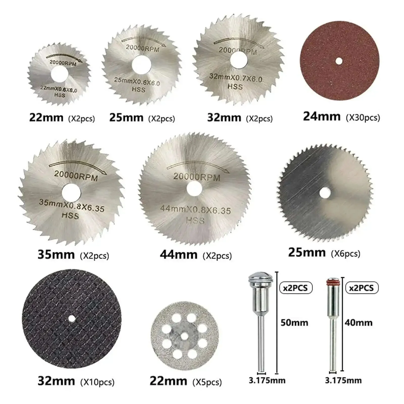 65 Piece Cutting Wheel Set For Glass Tile Metal With HSS Resin Cutters Pro Grade 8 Hole Discs Multi Tool Circular Saw Slices For Gemstones Durable And High Efficiency For Grinders And Air Tools - Image 4