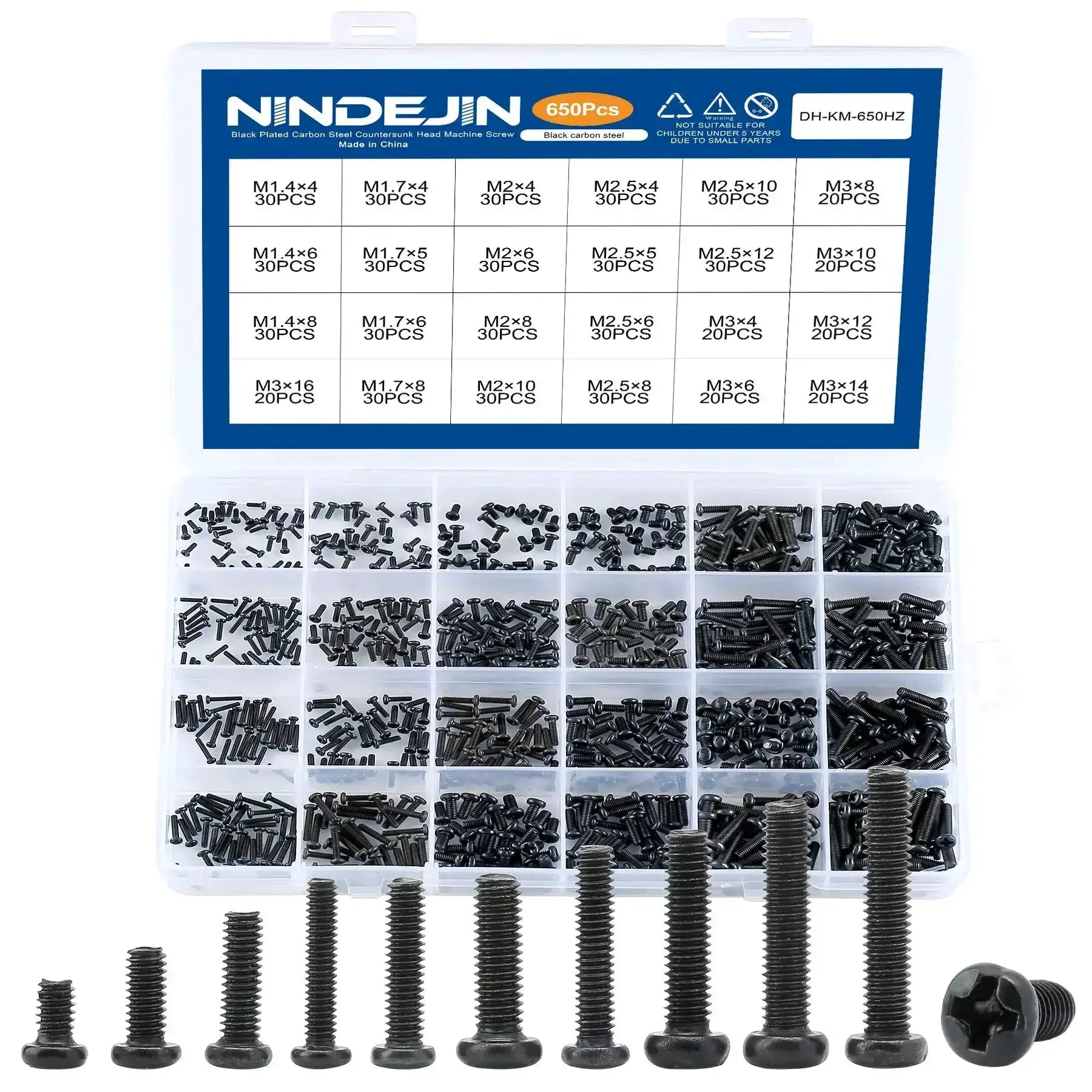 650 Piece Laptop Screw Kit For Replacement And Repair With Miniature Screws In M1.4 M1.7 M2 M2.5 And M3 Sizes Pan Head Phillips Fasteners For Notebooks Laptops And Motherboards A Must Have For DIY Tech Repairs