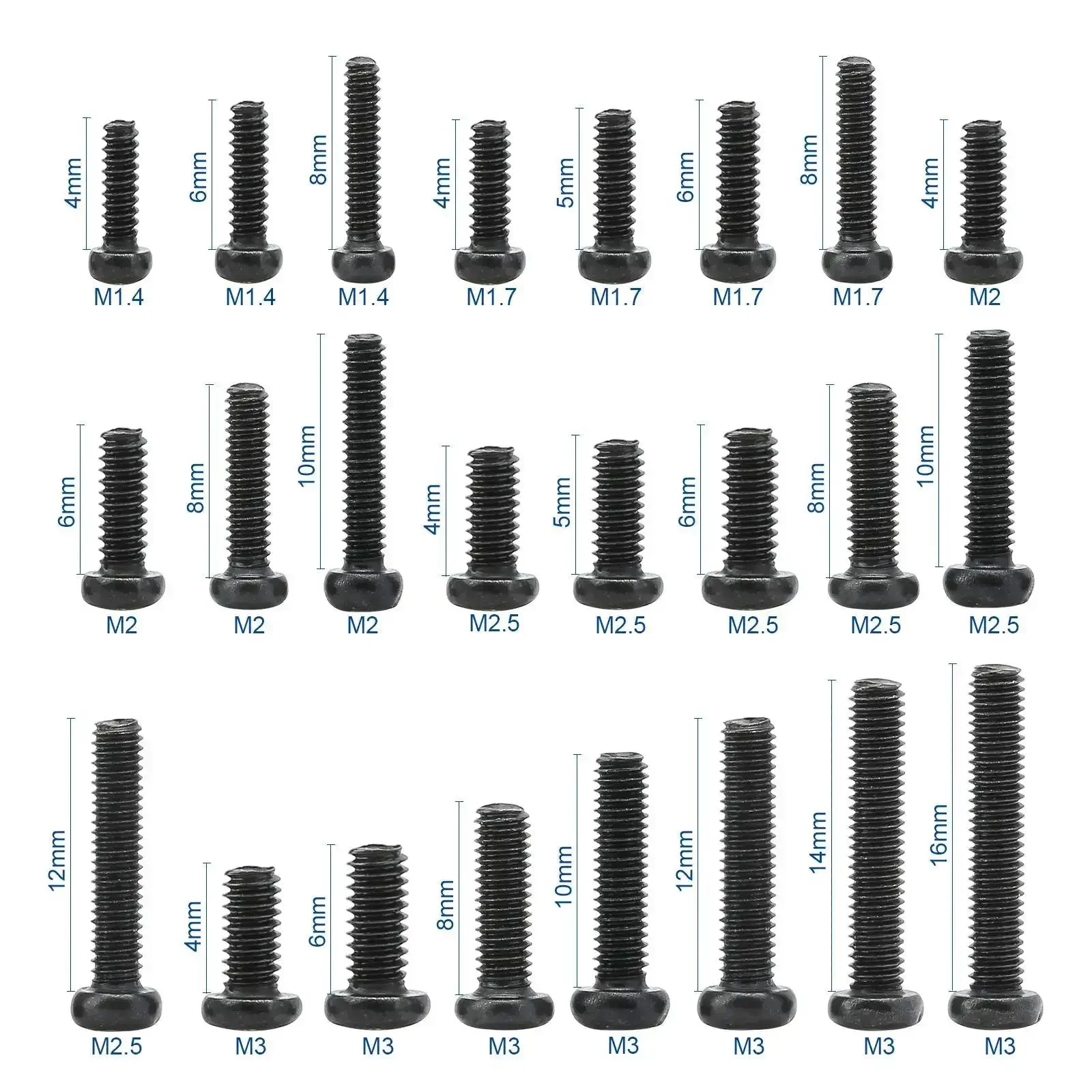 650 Piece Laptop Screw Kit For Replacement And Repair With Miniature Screws In M1.4 M1.7 M2 M2.5 And M3 Sizes Pan Head Phillips Fasteners For Notebooks Laptops And Motherboards A Must Have For DIY Tech Repairs - Image 7