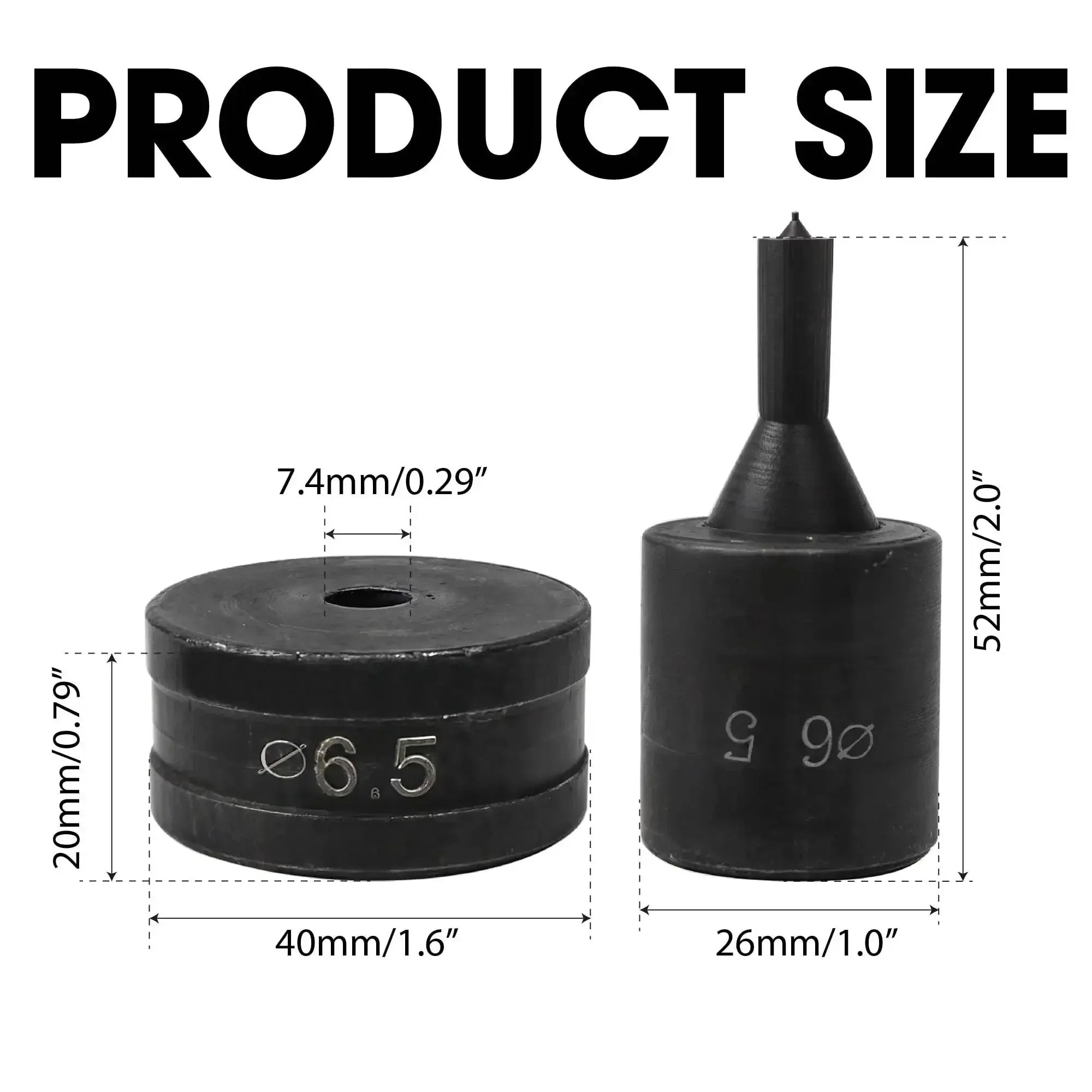 6.5mm Hydraulic Hole Punch Die For CH70 Punch Machine Pro Grade Upper 40mm Mold Lower 26mm Mold Round Die Tool Durable Black 1pc For Metal Fabrication Easy Install - Image 8