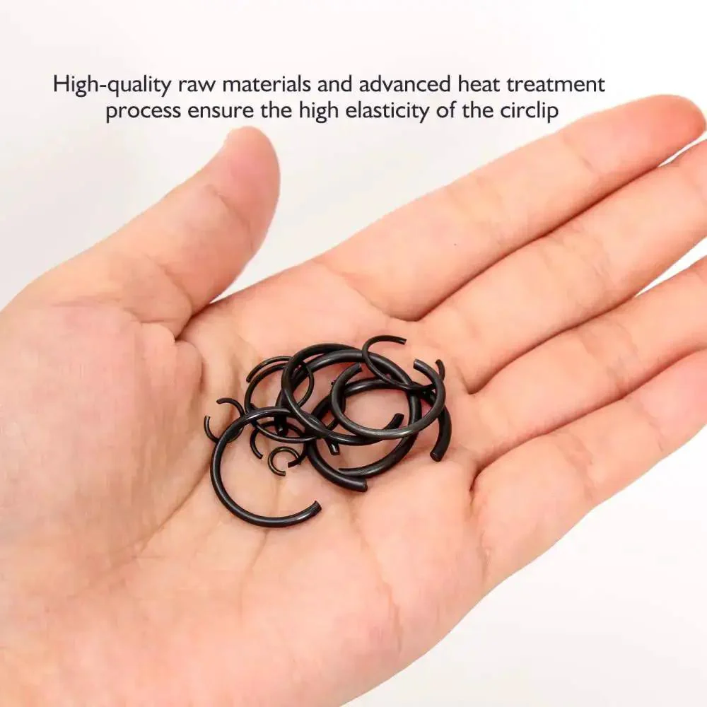 65Mn Spring Steel Snap Ring Set For Hole Sizes 4Mm Through 20Mm Round Wire Bearing Stop Rings Assortment Kit 180 Pcs Phosphated Finish For Tough Corrosion Resistant Fit Easy Axial Fixation Circlips - Image 2