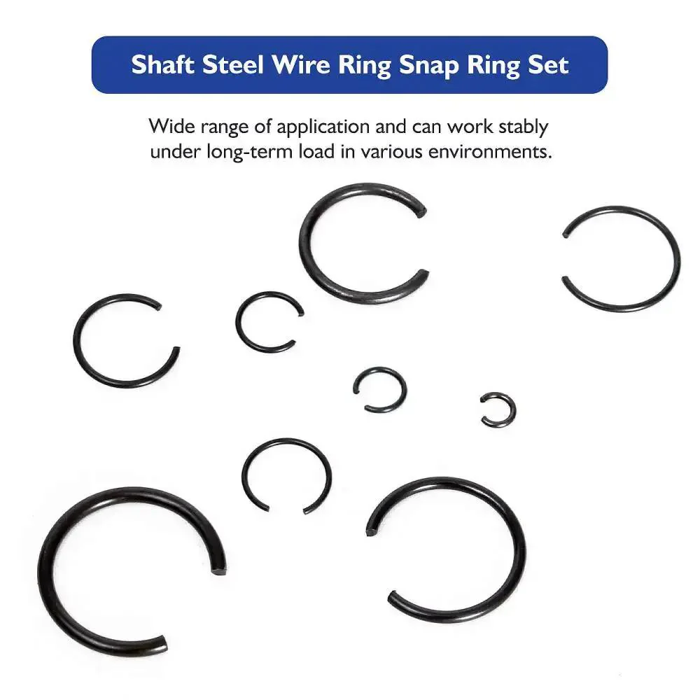65Mn Spring Steel Snap Ring Set For Hole Sizes 4Mm Through 20Mm Round Wire Bearing Stop Rings Assortment Kit 180 Pcs Phosphated Finish For Tough Corrosion Resistant Fit Easy Axial Fixation Circlips - Image 4
