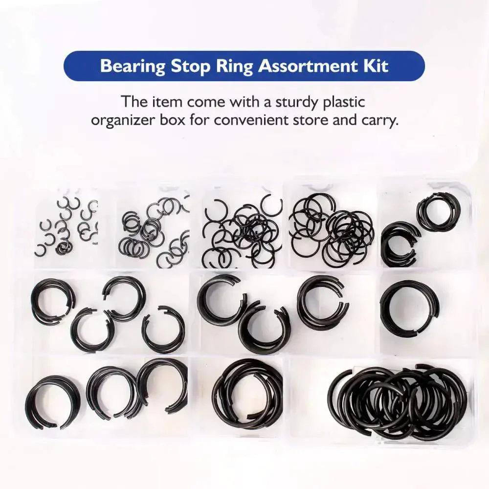 65Mn Spring Steel Snap Ring Set For Hole Sizes 4Mm Through 20Mm Round Wire Bearing Stop Rings Assortment Kit 180 Pcs Phosphated Finish For Tough Corrosion Resistant Fit Easy Axial Fixation Circlips - Image 6