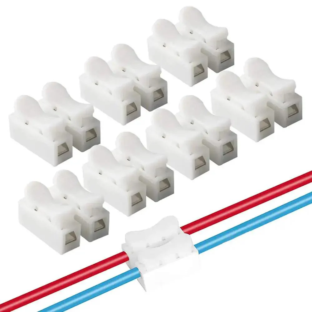68Pcs Premium Spring Wire Connectors Kit For LED Strip Lights And Electrical Wiring, Quick Spring Terminal Block Connectors, Cable Clamp, 0.5-2.5mm2 22-14 AWG, White, Durable Insulated Wire Joiners DIY Friendly