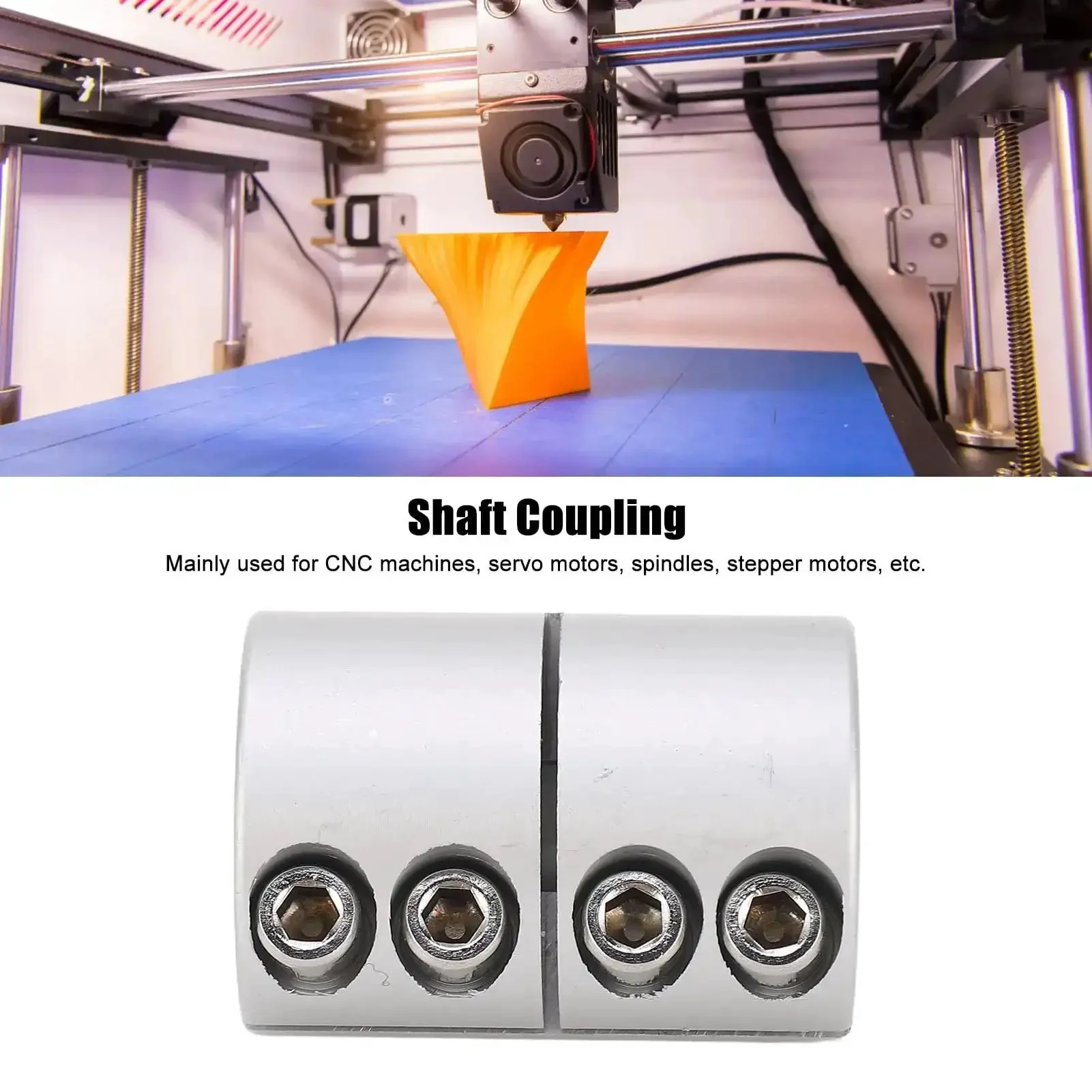 6mm To 16mm Rigid Shaft Coupling For Stepper Motors And 3D Printers, PA66 Rubber Damping Connector With Stainless Steel Housing, Heavy Duty Misalignment Compensation, Durable Shaft Coupler For Precise Motor Drive - Image 6