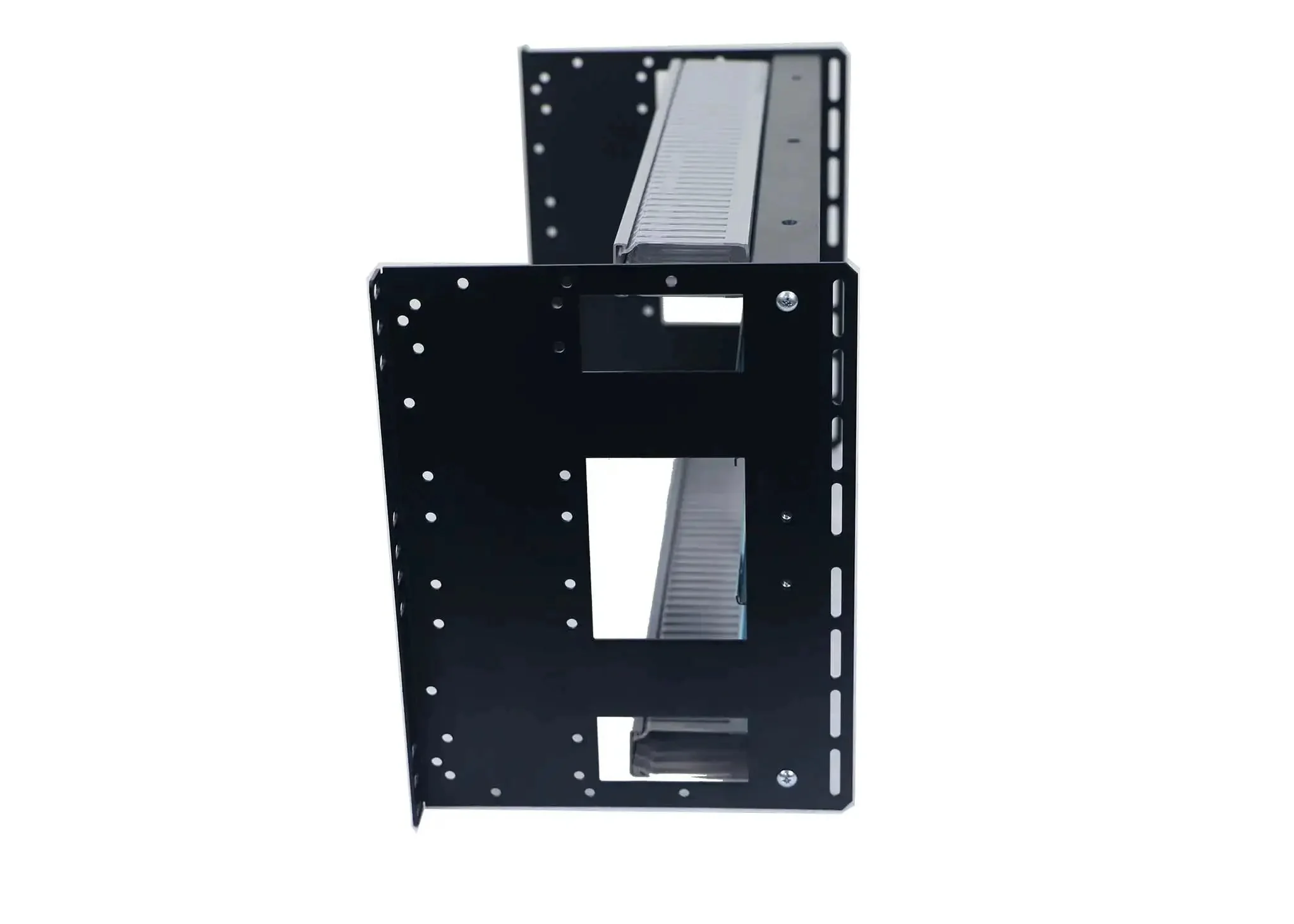 6U Rackmount DIN Rail Control Panel Enclosure With 8 Inch Depth, Heavy Duty 14 Gauge Steel, Removable DIN Rails And PVC Wire Ducts, Adjustable Height, Fits 19 Inch 2 Post Or 4 Post Relay Racks For Industrial Panels - Image 4