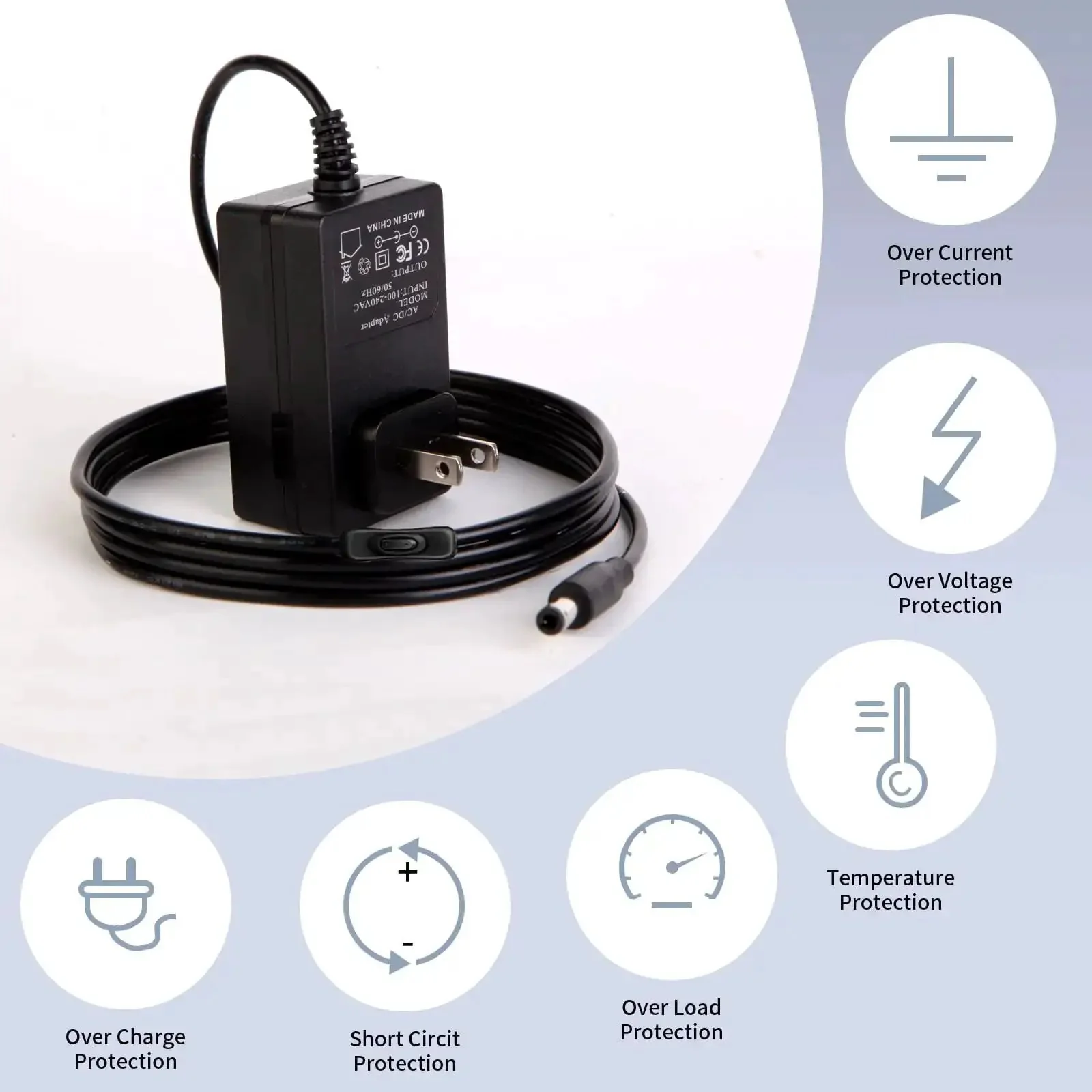 6V 1A DC Power Supply Wall Charger With 5.5x2.1mm And 2.5mm DC Plugs, Universal AC Adapter For Small Electronics, Compatible With 200mA To 1000mA Devices, Safe, Reliable, And Easy Plug In - Image 4