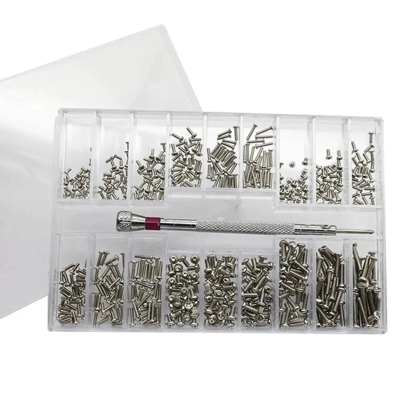 6X Metric Screw Kit Set With M1.2 M1.4 M2 Micro Screws, 500 Pieces In A Portable Dustproof Case, 18 Sizes, Pro Grade Quick Fix Gear For Watches, Glasses, Laptops, Computers And Cameras - Image 2