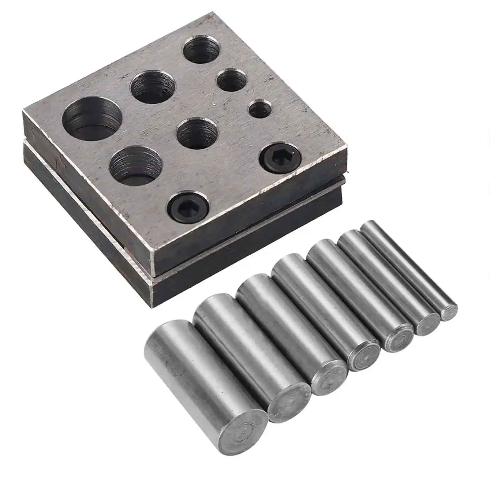 7 Holes Punch Die Disc Set For Jewelry Making, Dope Alloy Steel Punch Die Cutter, Lightweight And Portable Metal Forming Tool For Jewelry Crafting, Ring And Bead Projects, Durable Disc Punch Kit