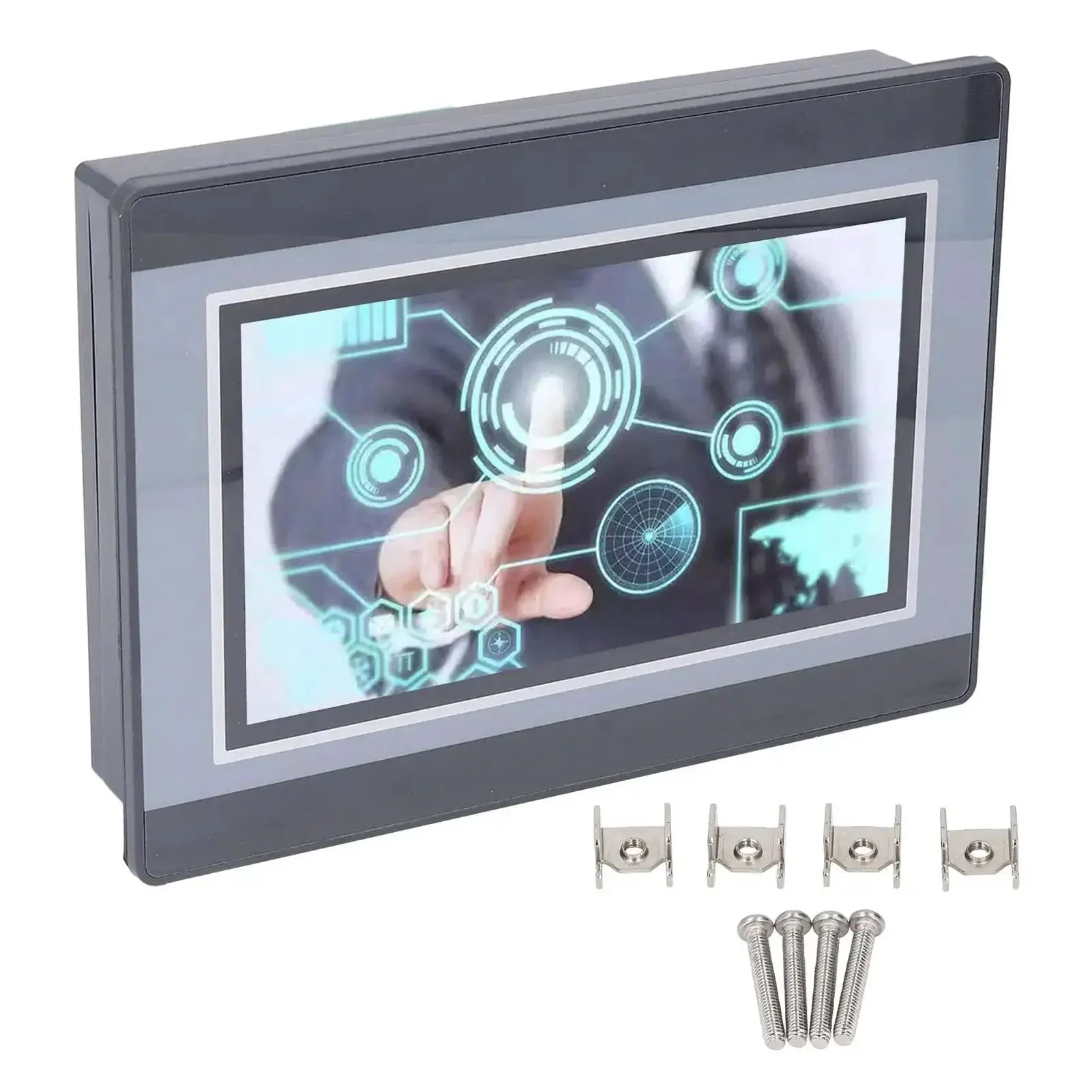 7 Inch HMI PLC Touchscreen Panel With DC 24V 5A Power 2 Channel K Type Thermocouple Temperature Measurement 12 Inch 8 Out PLC Touch Screen Display 800x480 Pixel ABS Housing Built For Real World Industrial Use