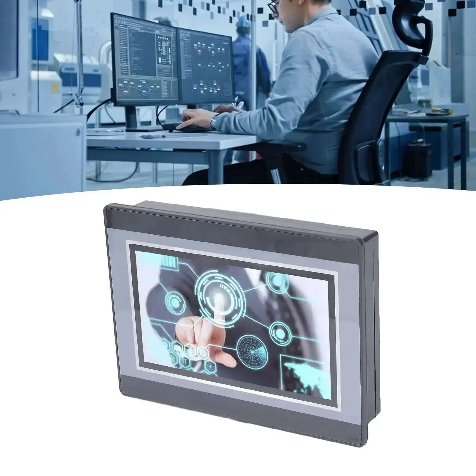 7 Inch HMI PLC Touchscreen Panel With DC 24V 5A Power 2 Channel K Type Thermocouple Temperature Measurement 12 Inch 8 Out PLC Touch Screen Display 800x480 Pixel ABS Housing Built For Real World Industrial Use - Image 2