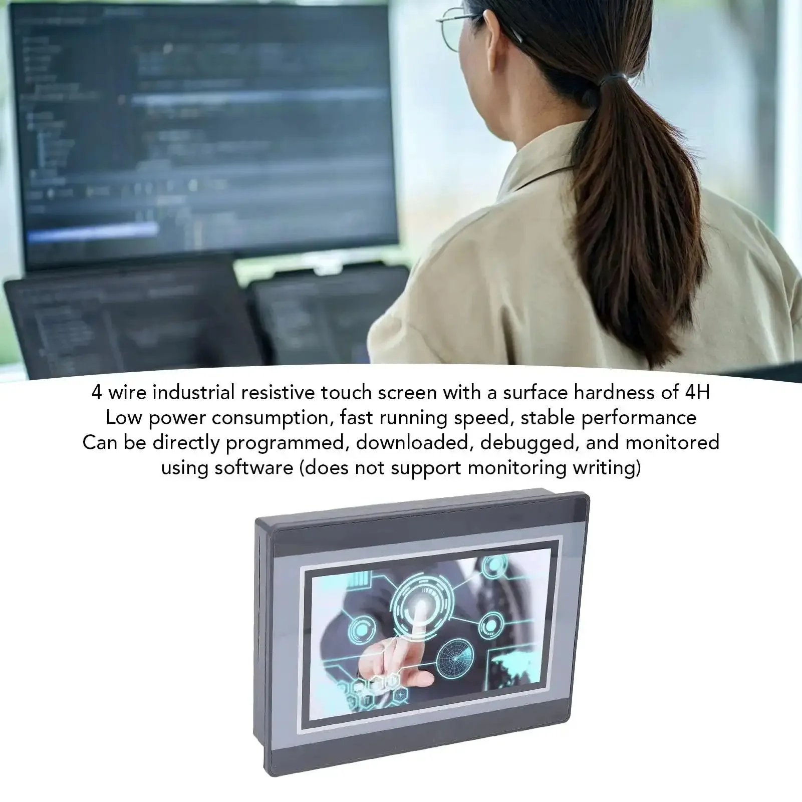 7 Inch HMI PLC Touchscreen Panel With DC 24V 5A Power 2 Channel K Type Thermocouple Temperature Measurement 12 Inch 8 Out PLC Touch Screen Display 800x480 Pixel ABS Housing Built For Real World Industrial Use - Image 5