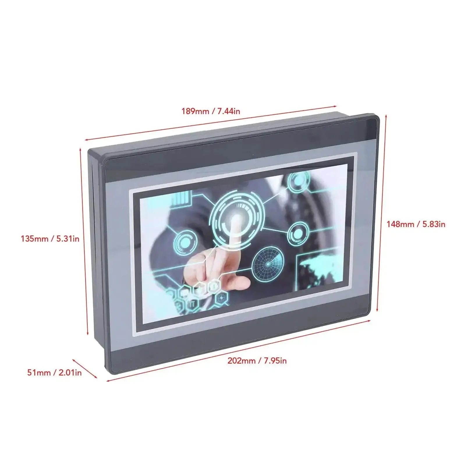7 Inch HMI PLC Touchscreen Panel With DC 24V 5A Power 2 Channel K Type Thermocouple Temperature Measurement 12 Inch 8 Out PLC Touch Screen Display 800x480 Pixel ABS Housing Built For Real World Industrial Use - Image 8