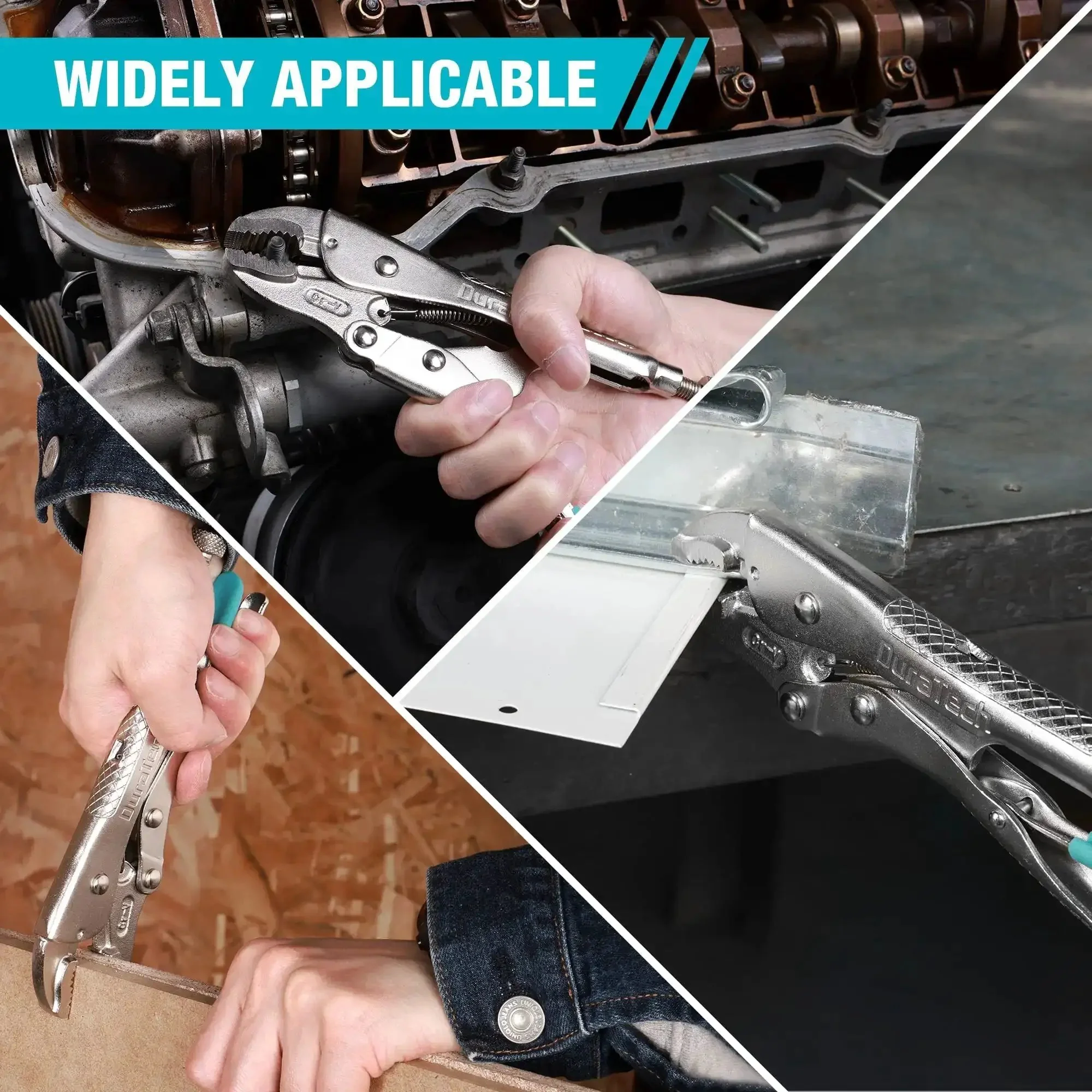 7 Inch Locking Pliers With Curved Jaw And Wire Cutter, Premium Cr-V Steel For Tough Clamping, Twisting, And Welding Jobs, Heavy Duty Locking Pliers Tool For Pros And DIYers - Image 2