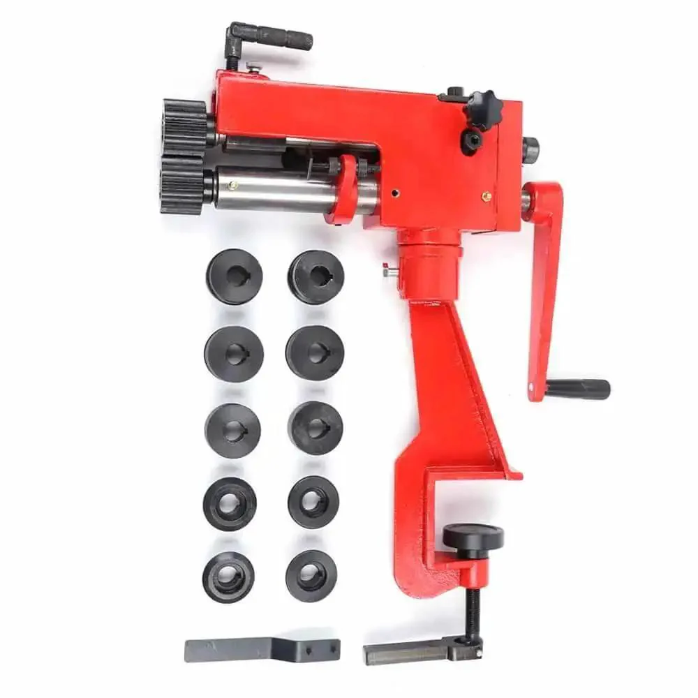 7 Inch Manual Bead Roller With 6 Dies For Edging Turning Flanging 22 Gauge Sheet Metal Fabrication Rotary Machine Pro Grade Durability And High Precision Cast Steel Construction For Metal Shops