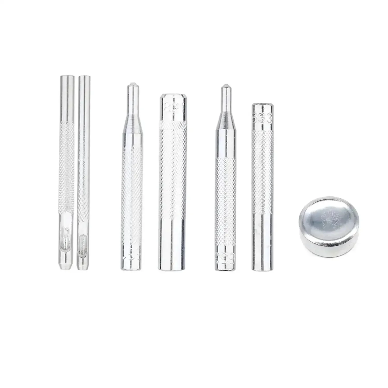 7 Pack Leather Rivet Setter Tools Kit For Leathercraft With Die Punch Snap Fasteners, Double Cap Rivets And Tubular Studs, Dope All In One Leather Repair Gear For Bags Belts Shoes And DIY Projects