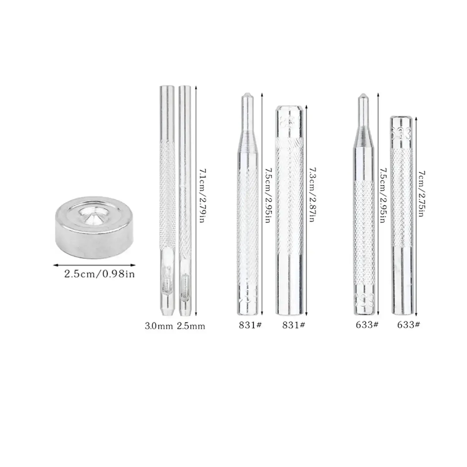 7 Pack Leather Rivet Setter Tools Kit For Leathercraft With Die Punch Snap Fasteners, Double Cap Rivets And Tubular Studs, Dope All In One Leather Repair Gear For Bags Belts Shoes And DIY Projects - Image 7