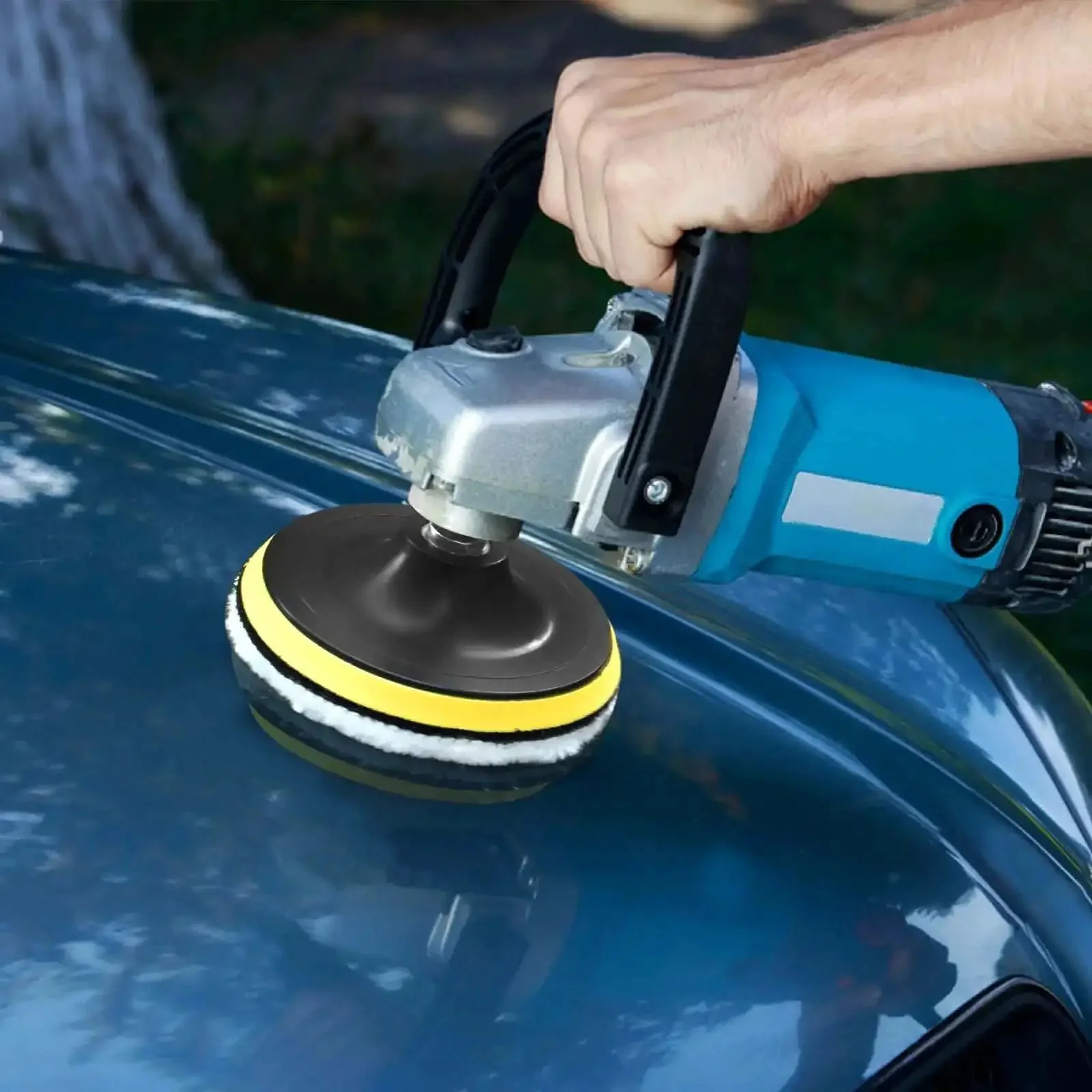 7 Pcs Pro Grade Wool Buffing Pads For Car Polisher, 3 Inch 80 mm Soft Wool Polishing Pads With M10 Drill Adapter, Includes Adhesive Backer Pad And Ready To Use Set For Scratch Removal And High Shine - Image 2