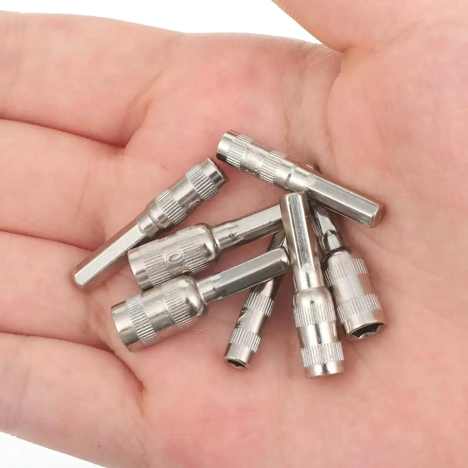 7 Piece Hex Socket Adapter Set With H4 Shank Metric Micro Socket Sizes 2.5mm Through 5.5mm Including 6 Point Hex Sockets Power Nut Driver And Drill Bit Kit For Mini Drills - Image 6