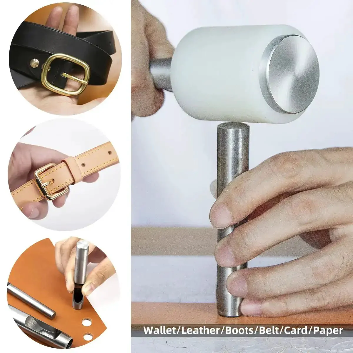 7 Piece Hollow Punch Set With Round Holes From 0.5mm To 5mm For Leather Craft Watch Bands And More The Go To Handy Hole Punch Tool Kit For Fabric Plastic Gasket Belts DIY Leatherworking Essentials - Image 3