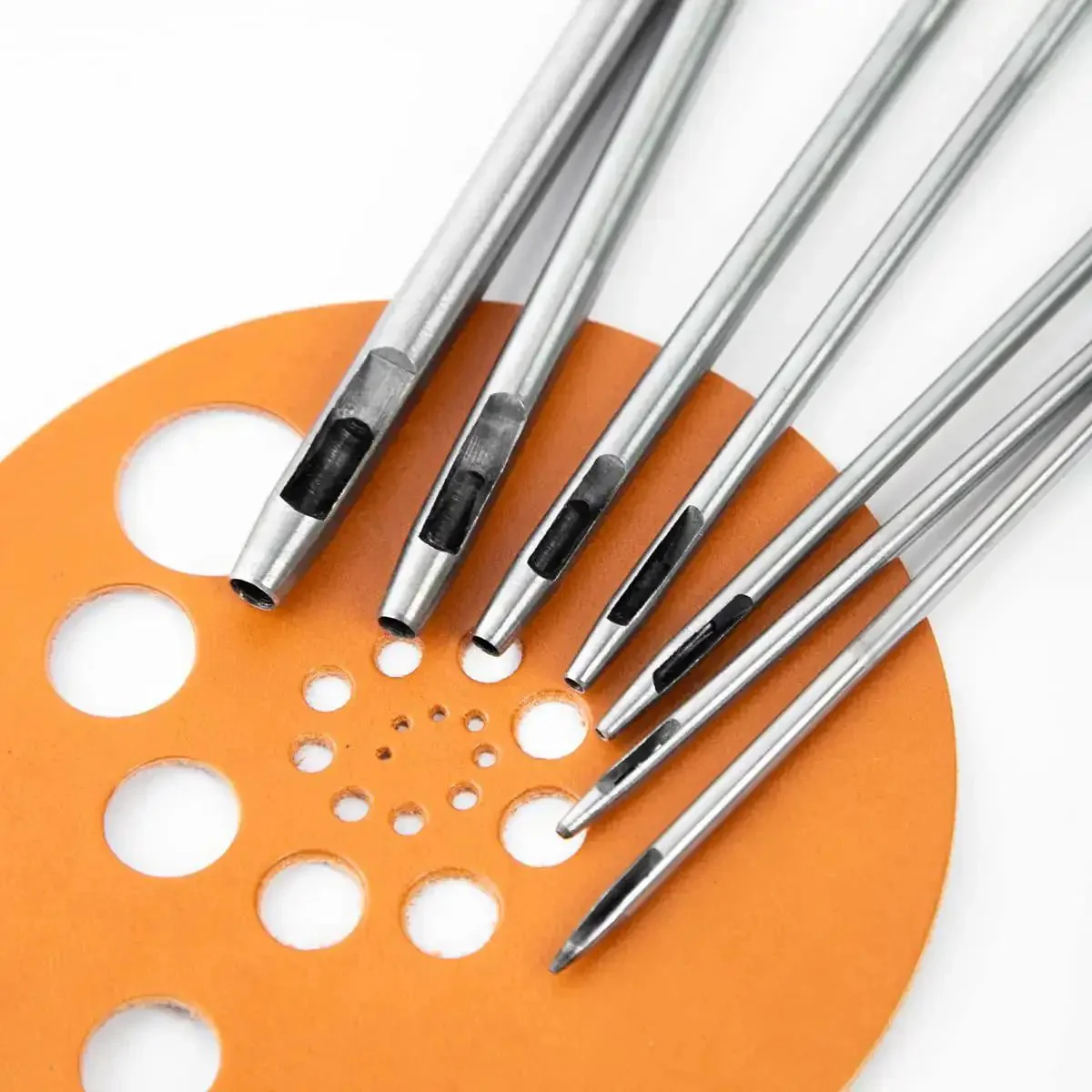 7 Piece Hollow Punch Set With Round Holes From 0.5mm To 5mm For Leather Craft Watch Bands And More The Go To Handy Hole Punch Tool Kit For Fabric Plastic Gasket Belts DIY Leatherworking Essentials - Image 6