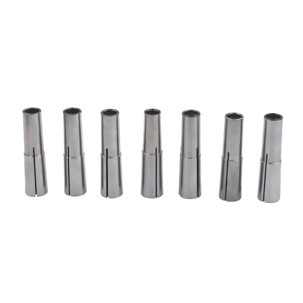 7 Piece MT Collet Set For 2MT MT2 Round Chuck Sizes 1/8 Inch, 3/16 Inch, 1/4 Inch, 5/16 Inch, 3/8 Inch, 7/16 Inch, 1/2 Inch Tool Steel Hardened And Ground For Close Tolerance With Carrying Box Perfect For DIYers And Pros In The CNC Shop