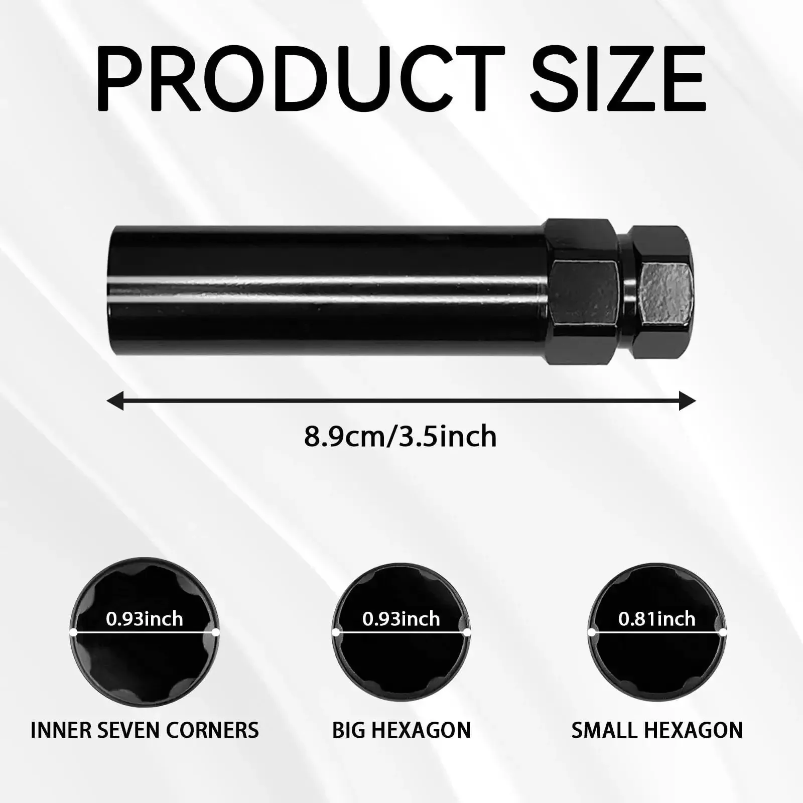 7 Spline Lug Nut Socket Set With Key For Easy Wheel Lock Removal And High Torque Fits 19mm And 21mm Nuts Aftermarket Master Wheel Lock Kit With Locking Drive Tuner And Hex Wrench - Image 6