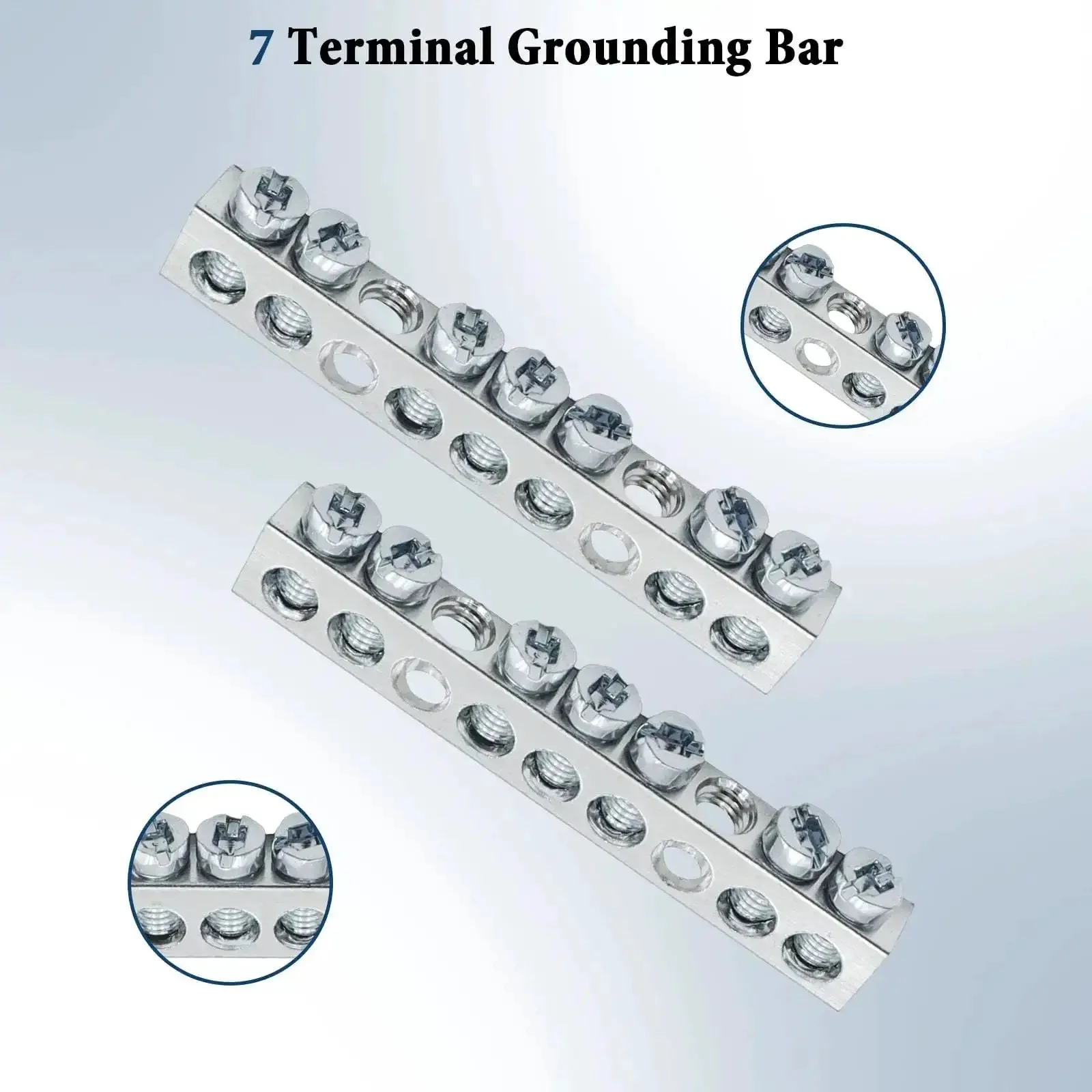 7 Terminal Grounding Bar Kit For QO Load Centers, Compatible With Schneider Electric, 2 Pack, Stainless Steel Self Tapping Screws Included, Quick Install, Heavy Duty Grounding Bar For Electrical Panels - Image 4