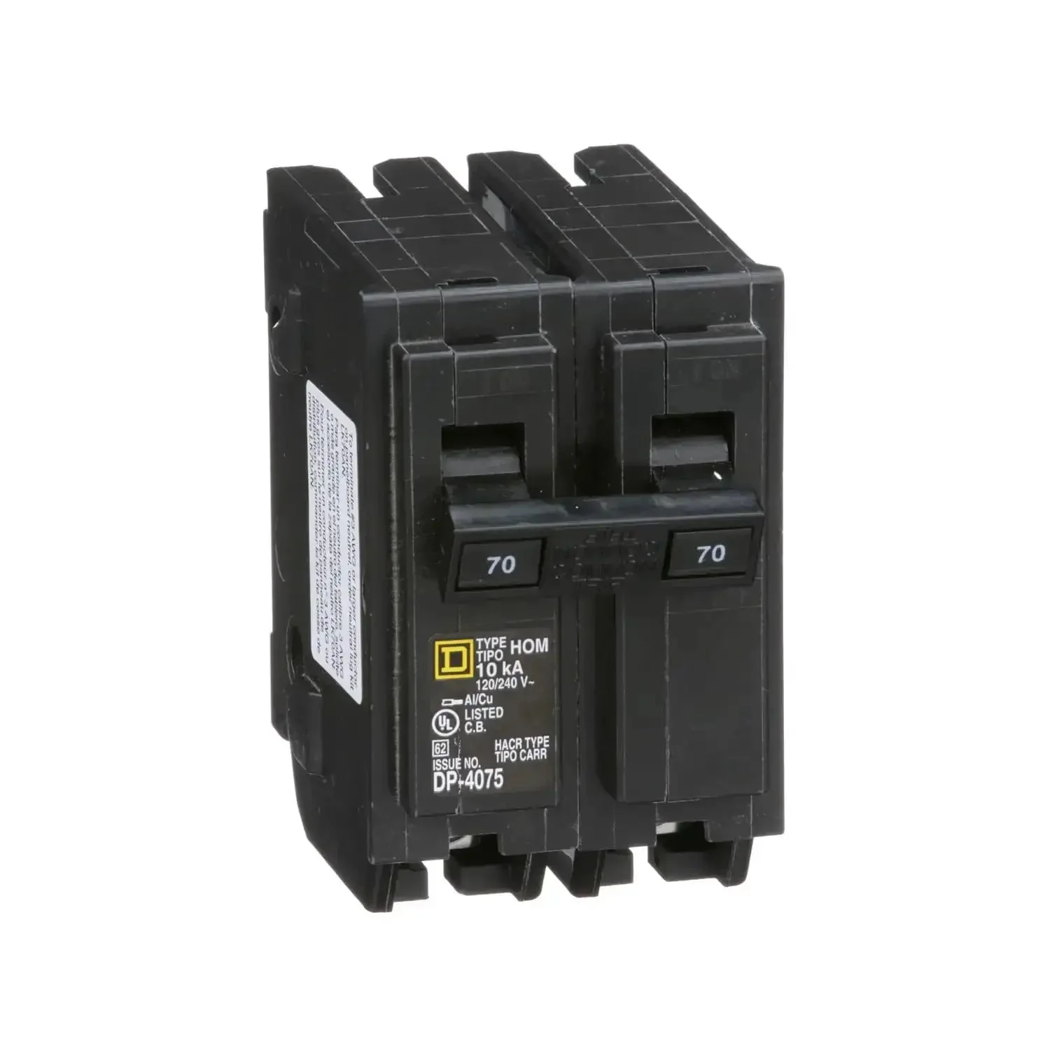 70 Amp Two Pole Mini Circuit Breaker For Home Use 120 240 Volt AC 10kA Breaking Capacity Plug In Mount Standard Type Residential Electrical Protection With Quick Install For Efficient Panel Upgrades