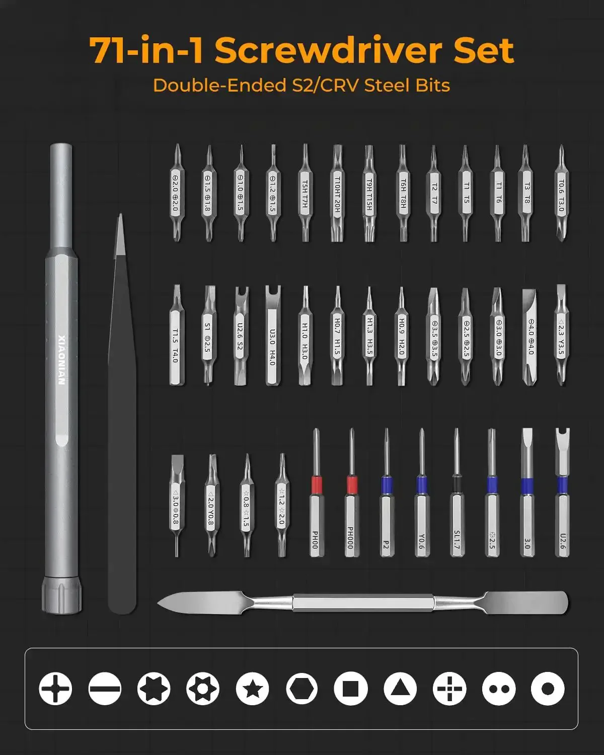 71-In-1 Mini Precision Screwdriver Set With 360 Spin, Multi-Bit Repair Kit In Sturdy Metal Case For Phone, Glasses, Watch, MacBook, PC, Jewelry, Ring Doorbell, PS5, PS4 And More - Image 3