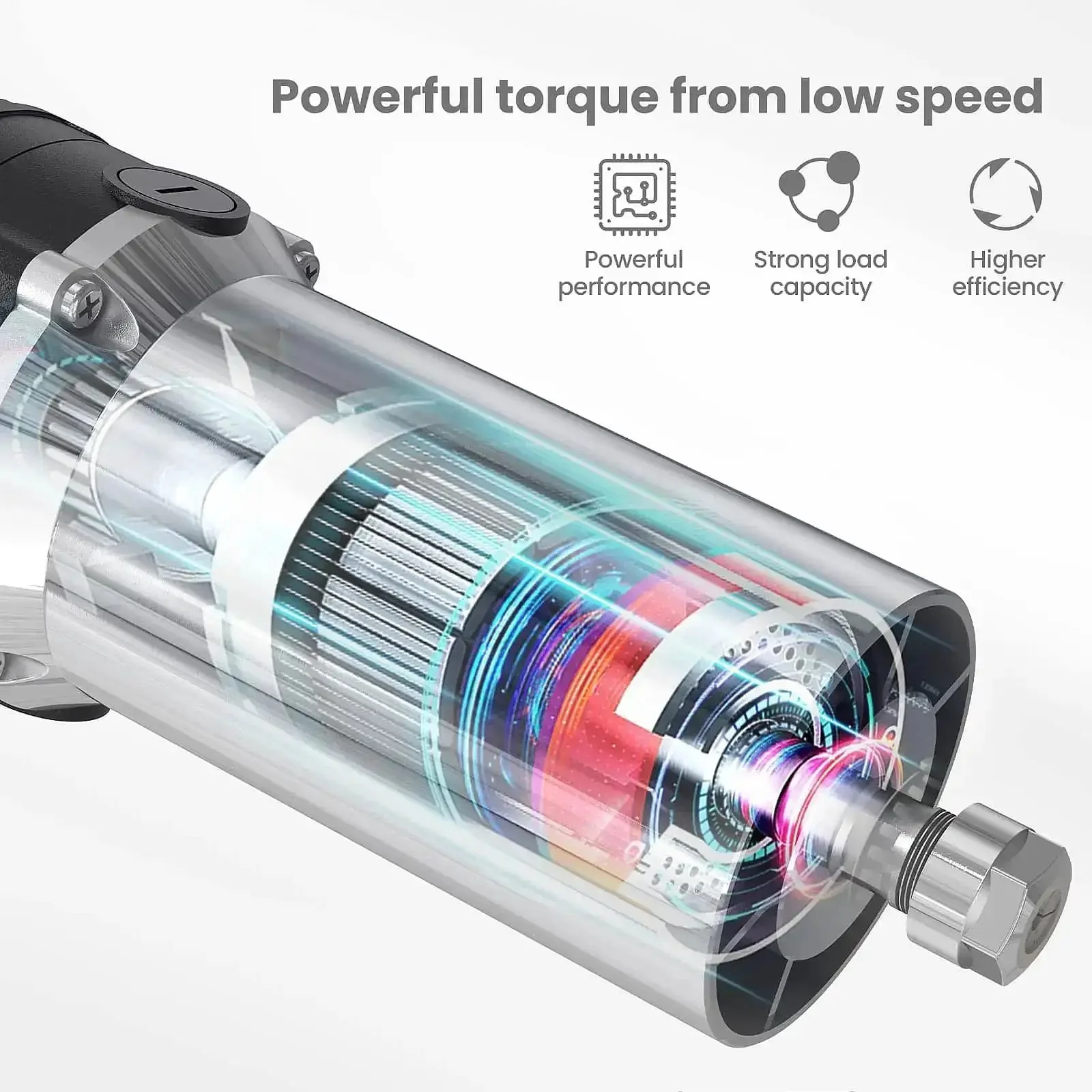710W CNC Router Spindle Motor With Speed Display And Six Speed Settings, 7,000 To 30,000 RPM, 65mm Diameter, One Quarter Inch ER11 Collet, A Real Workhorse For CNC Routers, Milling And Engraving Machines - Image 4