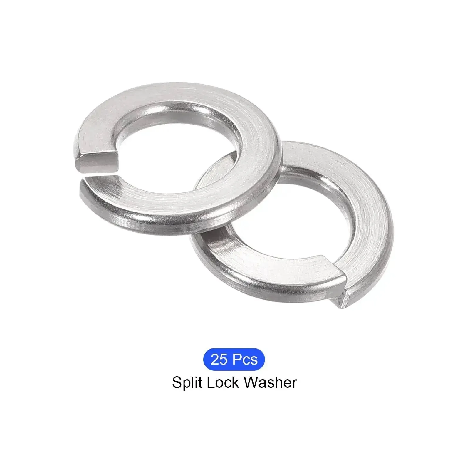 7/16 Inch Split Lock Washer 25 Pack In 304 Stainless Steel For Household, Machinery, Furniture And DIY Projects Durable Spring Lock Gasket Washers To Stop Nuts From Loosening - Image 2