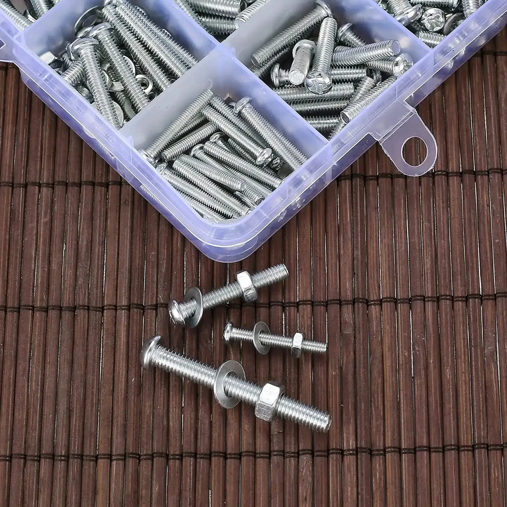 720 Piece Nuts And Bolts Kit With Carbon Steel M3 M4 M5 Screws Nuts And Washers In Cross Pan Head Machine Screws Set Heavy Duty Storage Case For DIY Projects And Garage Fixes - Image 4