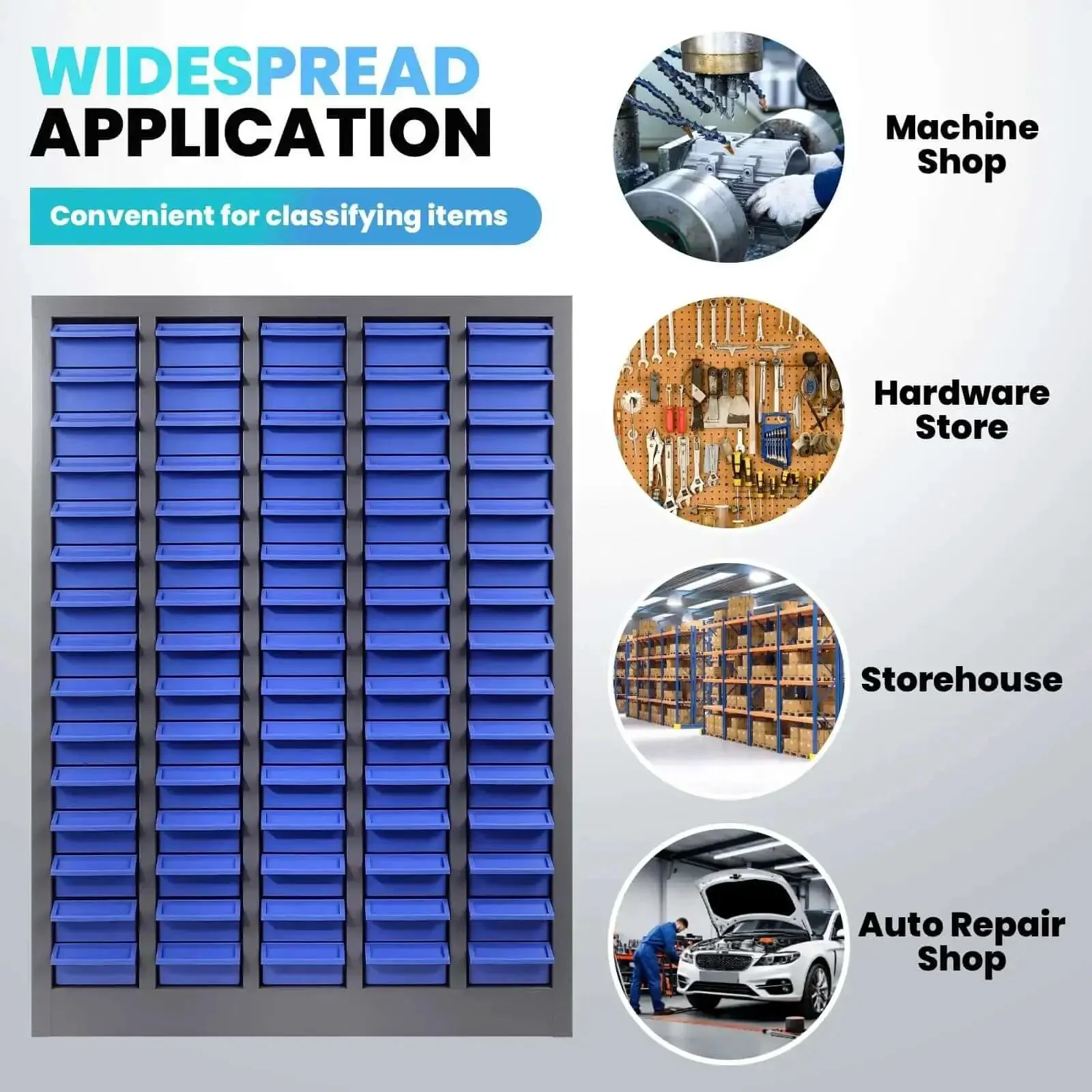 75 Drawer Bolt Bin Organizer With ABS Drawers, Industrial Parts Cabinet For Nut And Bolt Storage, Tool Hardware Organizer For Garage Or Shop, Heavy Duty Go To Storage Cabinet For Screws Nuts Washers And Small Parts - Image 3