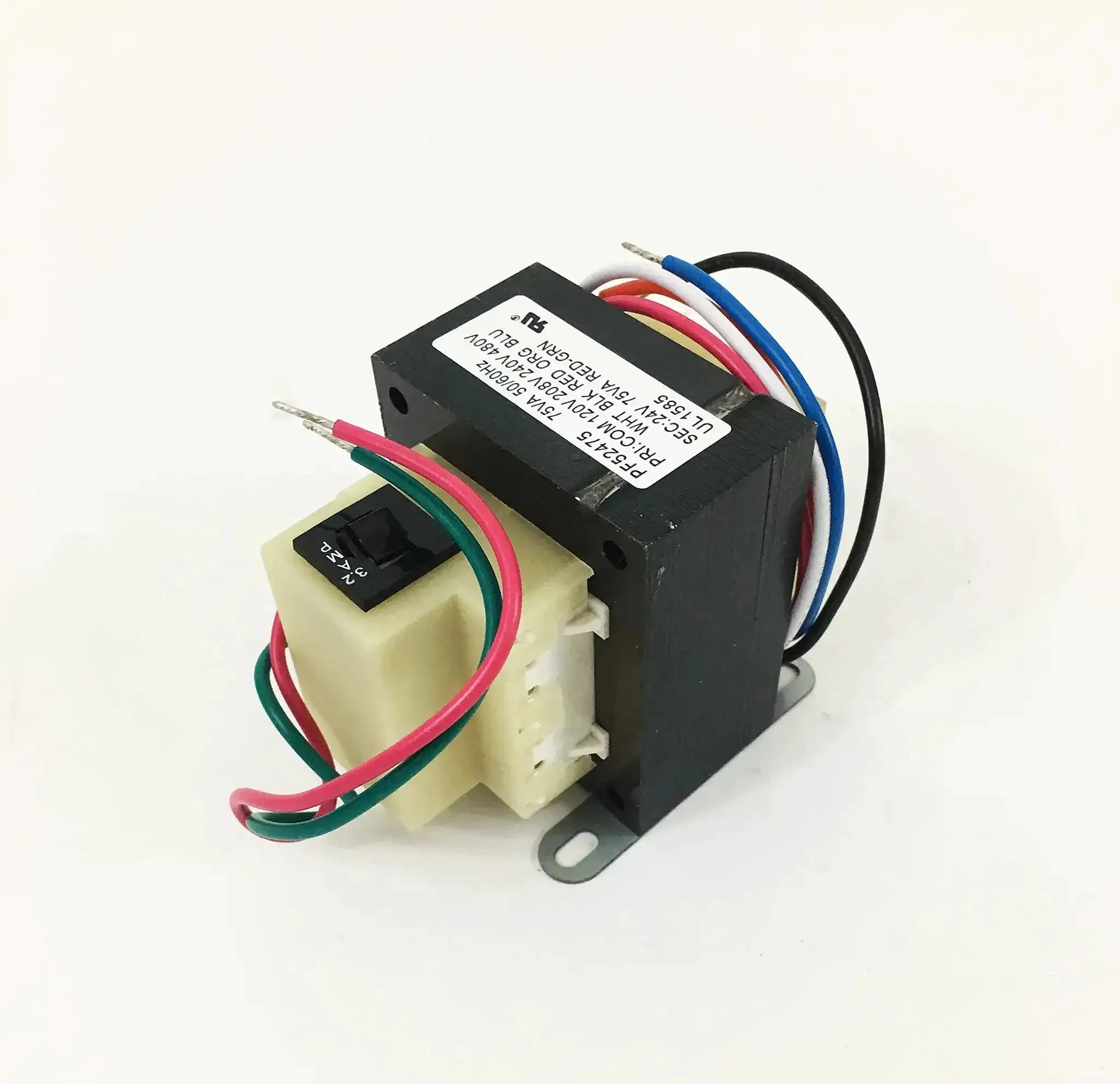 75 VA Class II Foot Mount Transformer With 24V Secondary, Wire Leads, Three Point Two Amp Breaker, Replacement For Equal Or Lower VA Models, 120 208 240 480V Input, Heavy Duty Electrical Transformer
