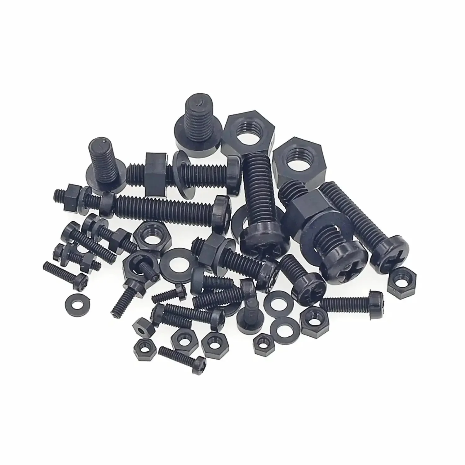 750 Piece Metric Nylon Screws Assortment Kit In Black With Phillips Pan Head Screws M2 Through M6 Hex Nuts And Flat Washers PA66 Nylon Hardware Set For Electronics DIY Projects And Mechanical Repairs - Image 4
