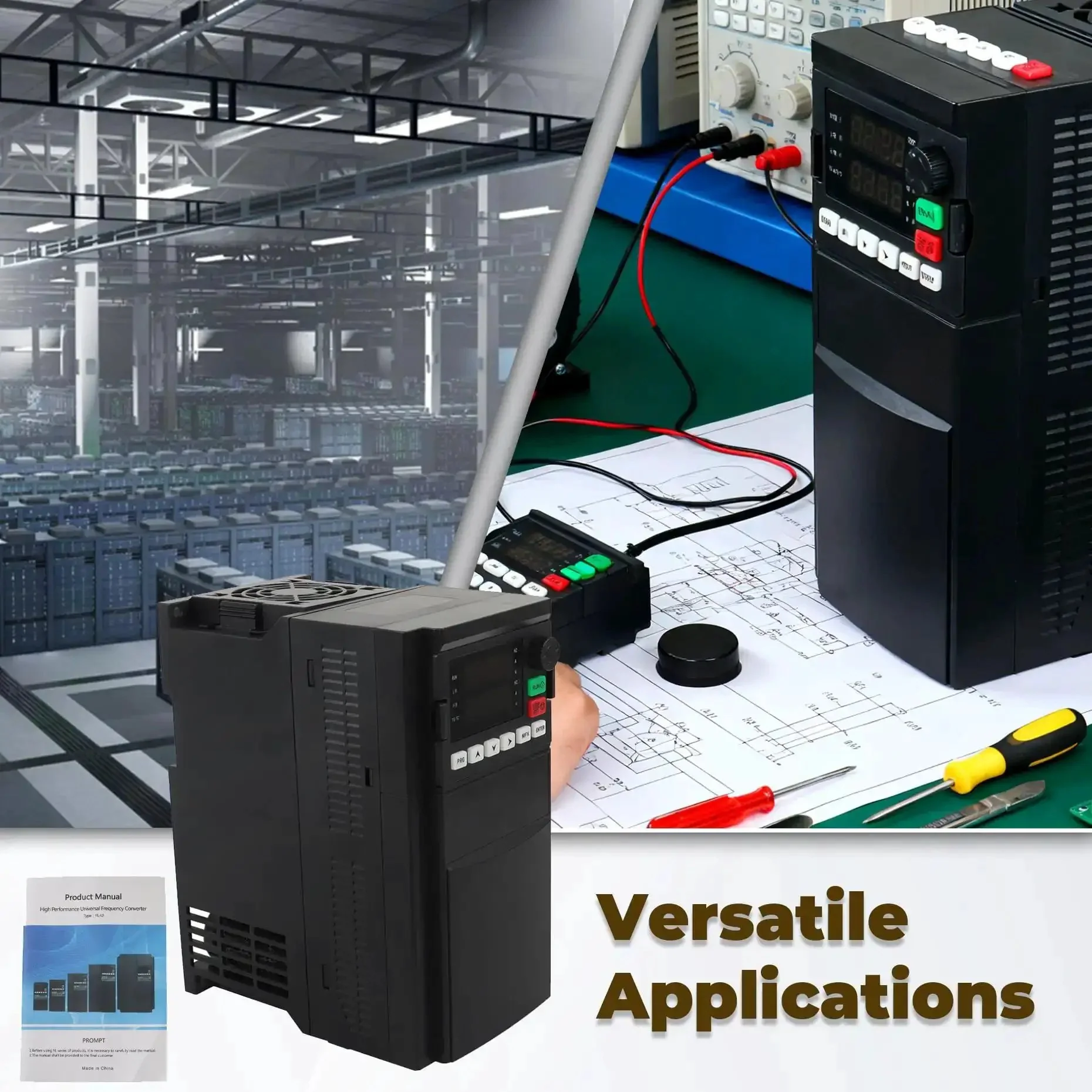 7.5KW 10HP Variable Frequency Drive VFD 220V To 208-240V 3-Phase Converter Motor Speed Controller With Efficient Cooling System, Hard Plastic Shell, Easy-To-Use Interface And Clear Instructions - Image 2