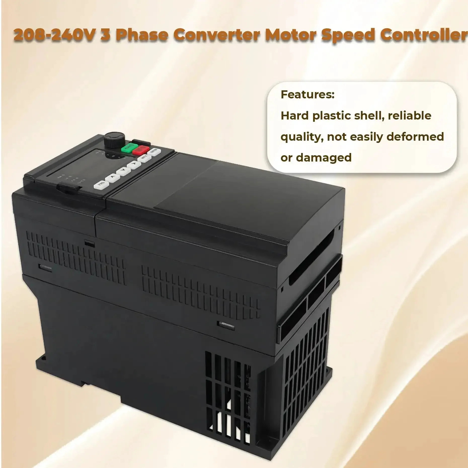 7.5KW 10HP Variable Frequency Drive VFD 220V To 208-240V 3-Phase Converter Motor Speed Controller With Efficient Cooling System, Hard Plastic Shell, Easy-To-Use Interface And Clear Instructions - Image 3