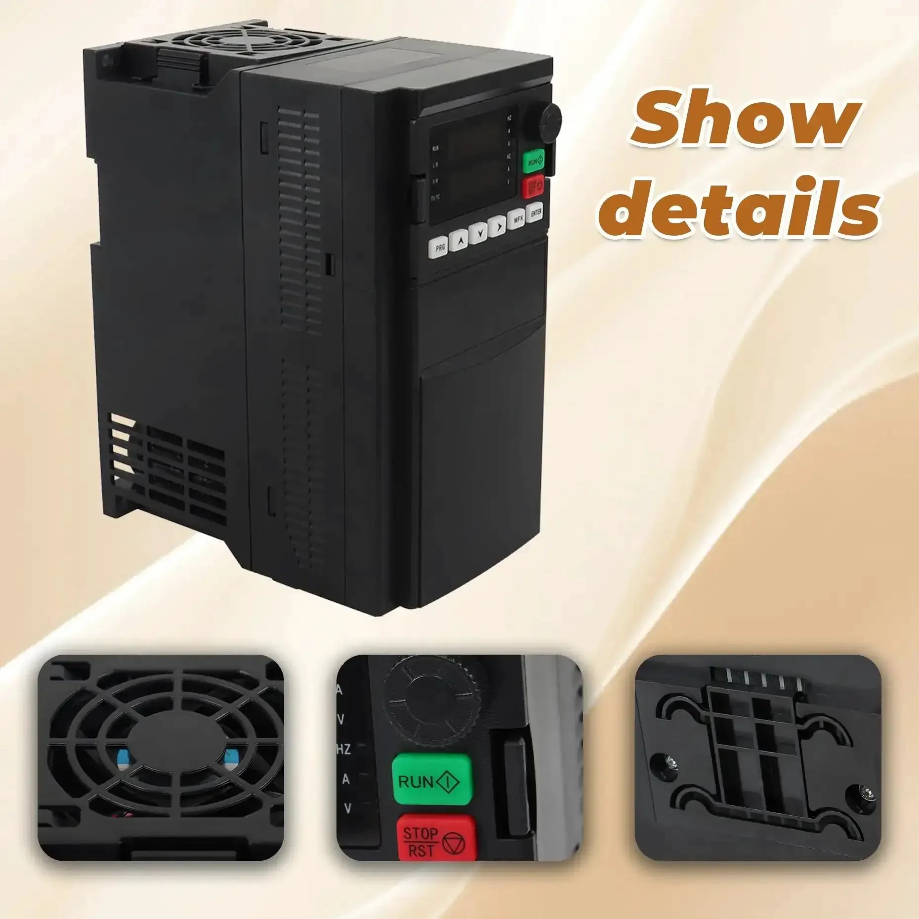 7.5KW 10HP Variable Frequency Drive VFD 220V To 208-240V 3-Phase Converter Motor Speed Controller With Efficient Cooling System, Hard Plastic Shell, Easy-To-Use Interface And Clear Instructions - Image 4