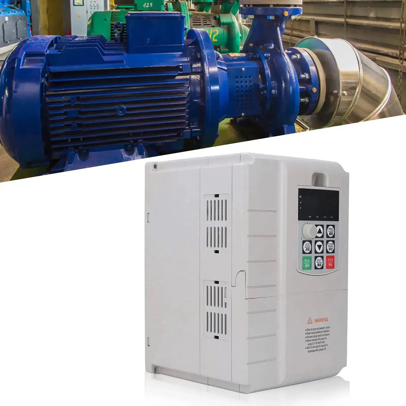 7.5KW VFD Variable Frequency Drive Inverter for 220V to 380V Motors, Single Phase 220V Input, Three Phase 380V Output, Speed Control Governor, Plug-And-Play Start Stop CW CCW, Smooth Acceleration, Ideal for Fans and Air Compressors - Image 9