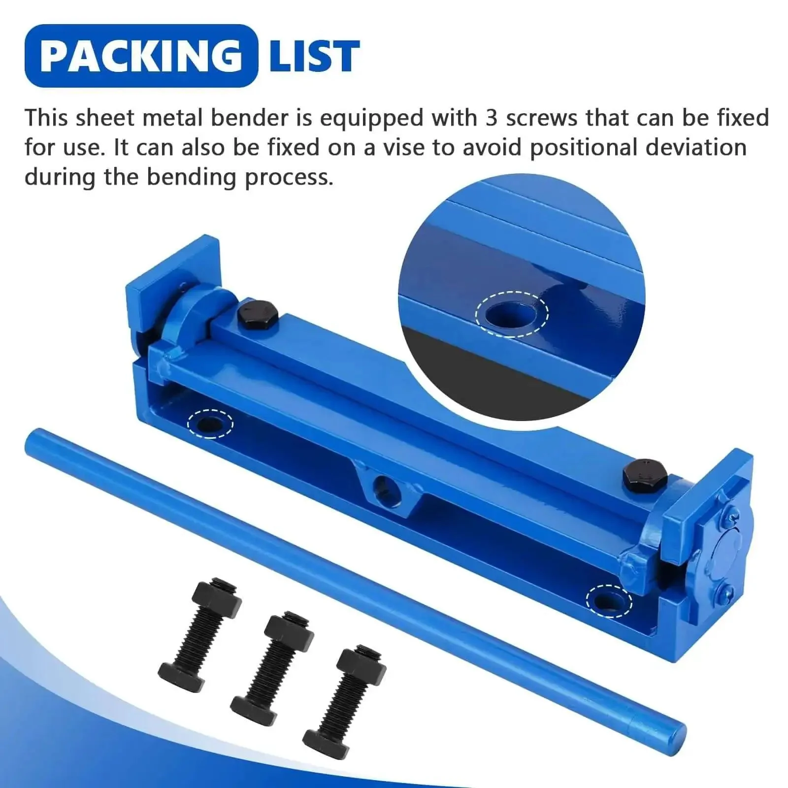 7.87 Inch Steel Bending Brake Manual Sheet Metal Bender For 0 To 90 Degrees, Mini Brake Tool For Thin Iron, Stainless Steel, Aluminum, Copper Plates, Pro Grade Precision And DIY Friendly Fab Performance - Image 3