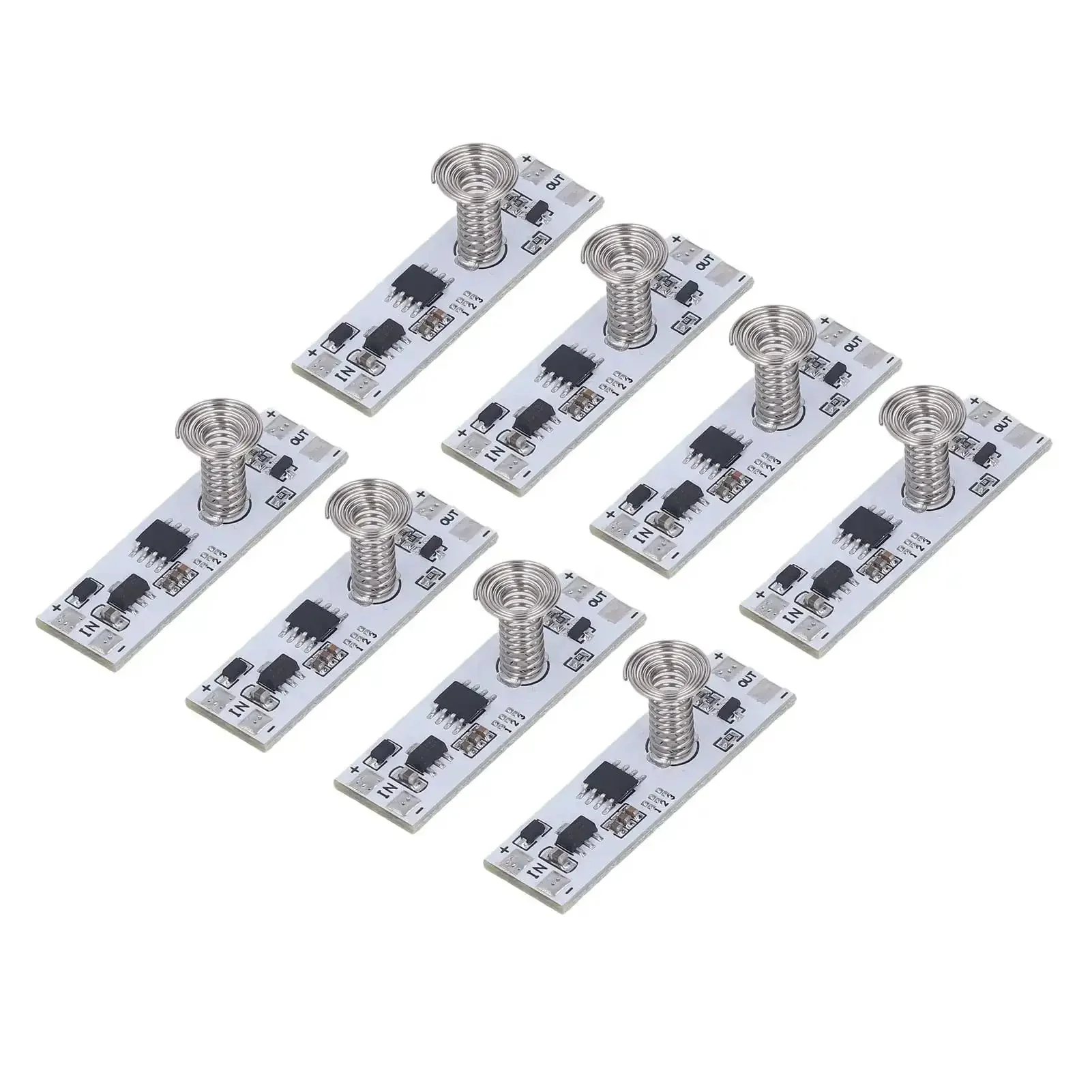 8-Channel Capacitive Touch LED Dimmer Panel For Cabinets And Under-Cabinet Lighting 5-24V DC Stepless Dimmer Module No Buttons Needed Easy Touch Control 72W Max Sleek Modern LED Dimmer Switch