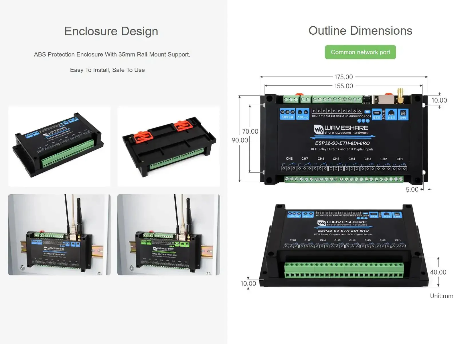 8 Channel ESP32 S3 WiFi Relay Module With Onboard RS485 Digital Inputs Relay Outputs Ethernet Port And Multiple Isolation Protection Circuits For Industrial Automation And Bluetooth WiFi Remote Control - Image 2