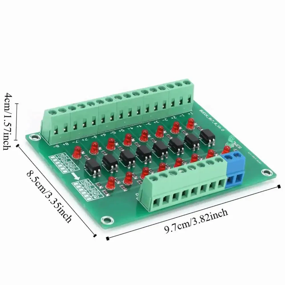 8 Channel Optical Isolation Module Workhorse 12 Volt To 3V3 Converter For PLCs, 20 KHz Signal Conversion Board With Differential Input NPN PNP Level Shifting For Industrial Environments - Image 5