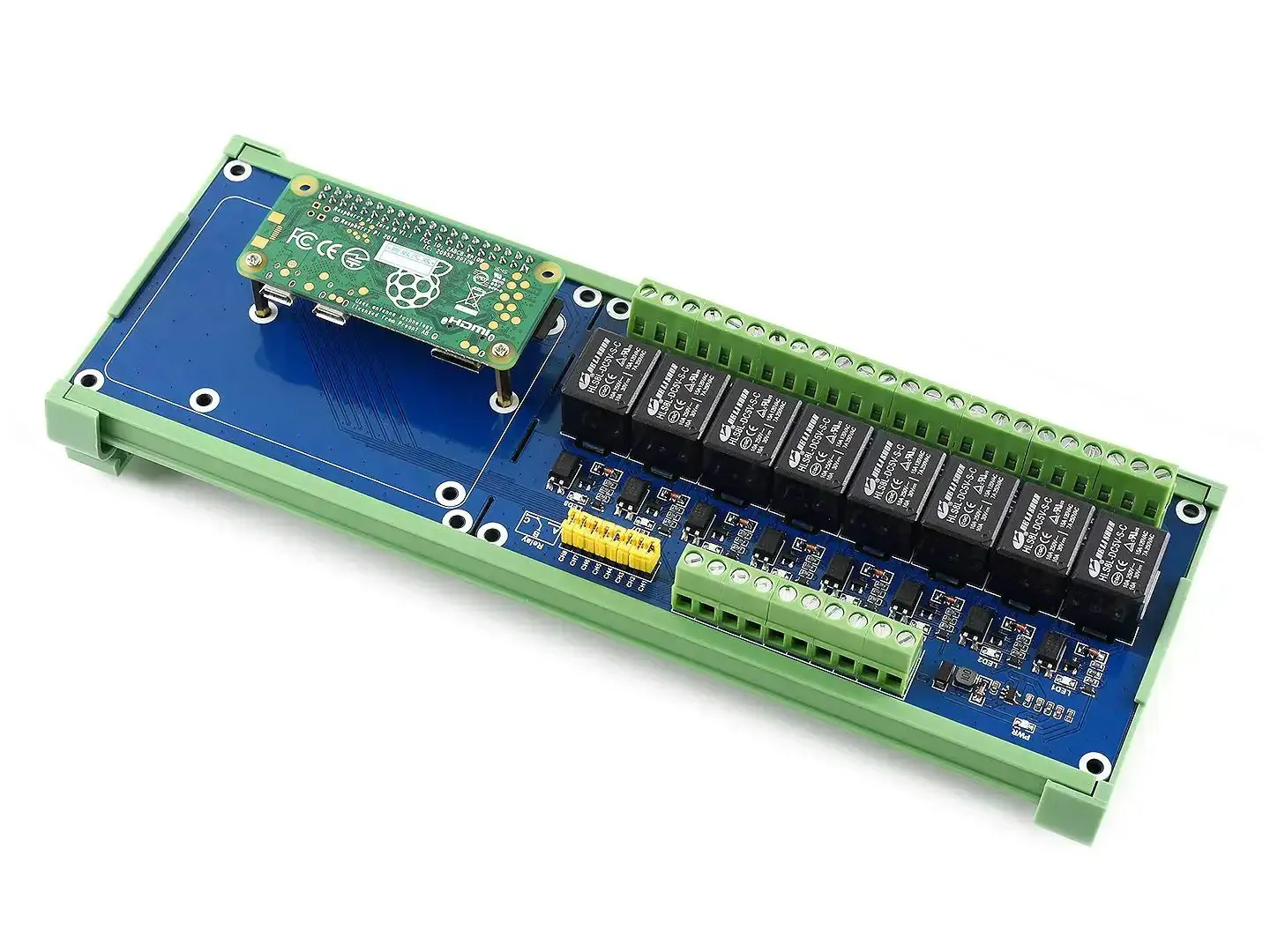 8 Channel Relay Expansion Board for Raspberry Pi and Jetson Nano 5V Power Supply GPIO Ready Controls High Voltage Home Appliances Up To 5A 250V AC with Photo Coupling Isolation and Rail Mount Case