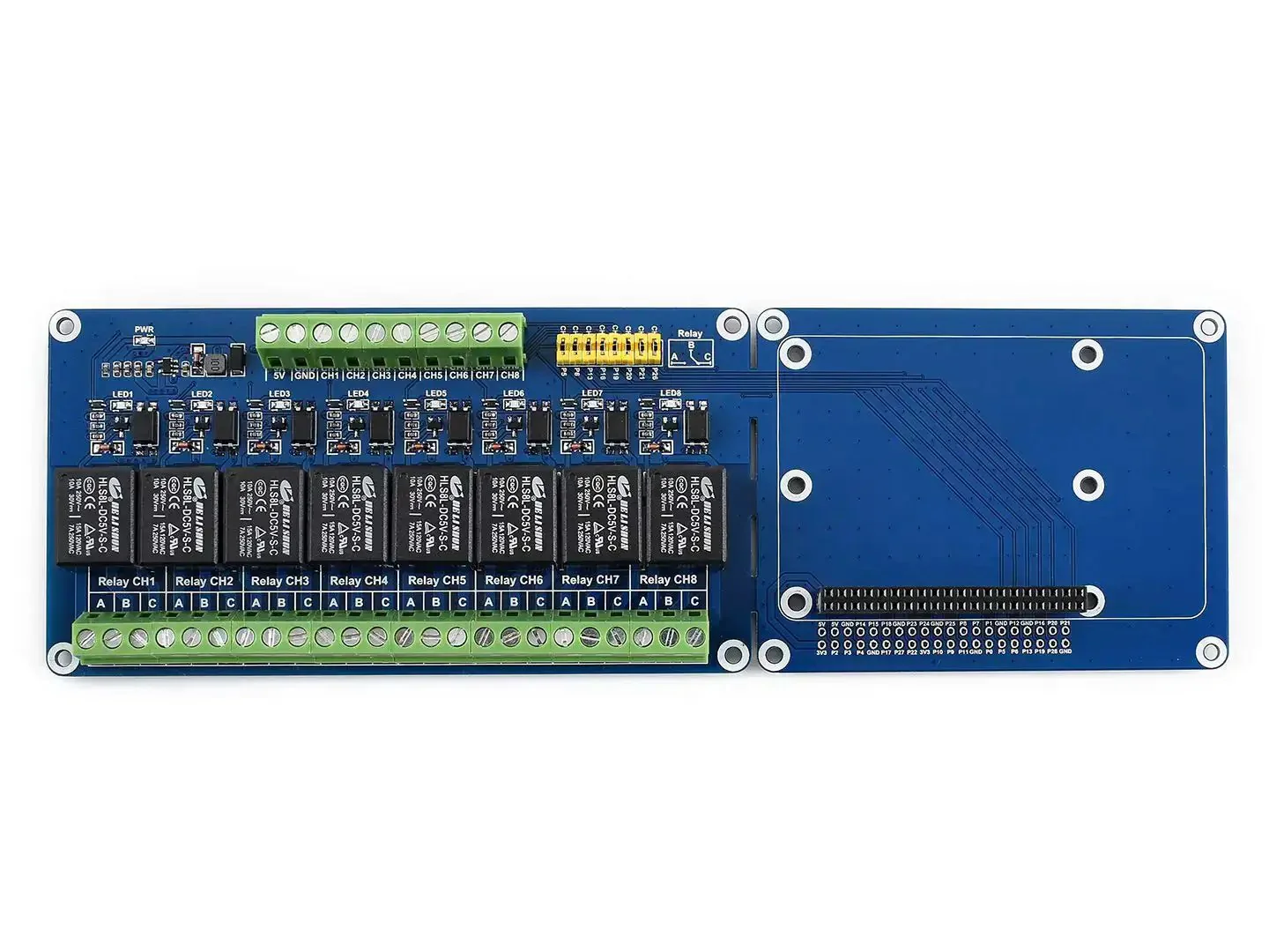 8 Channel Relay Expansion Board for Raspberry Pi and Jetson Nano 5V Power Supply GPIO Ready Controls High Voltage Home Appliances Up To 5A 250V AC with Photo Coupling Isolation and Rail Mount Case - Image 4