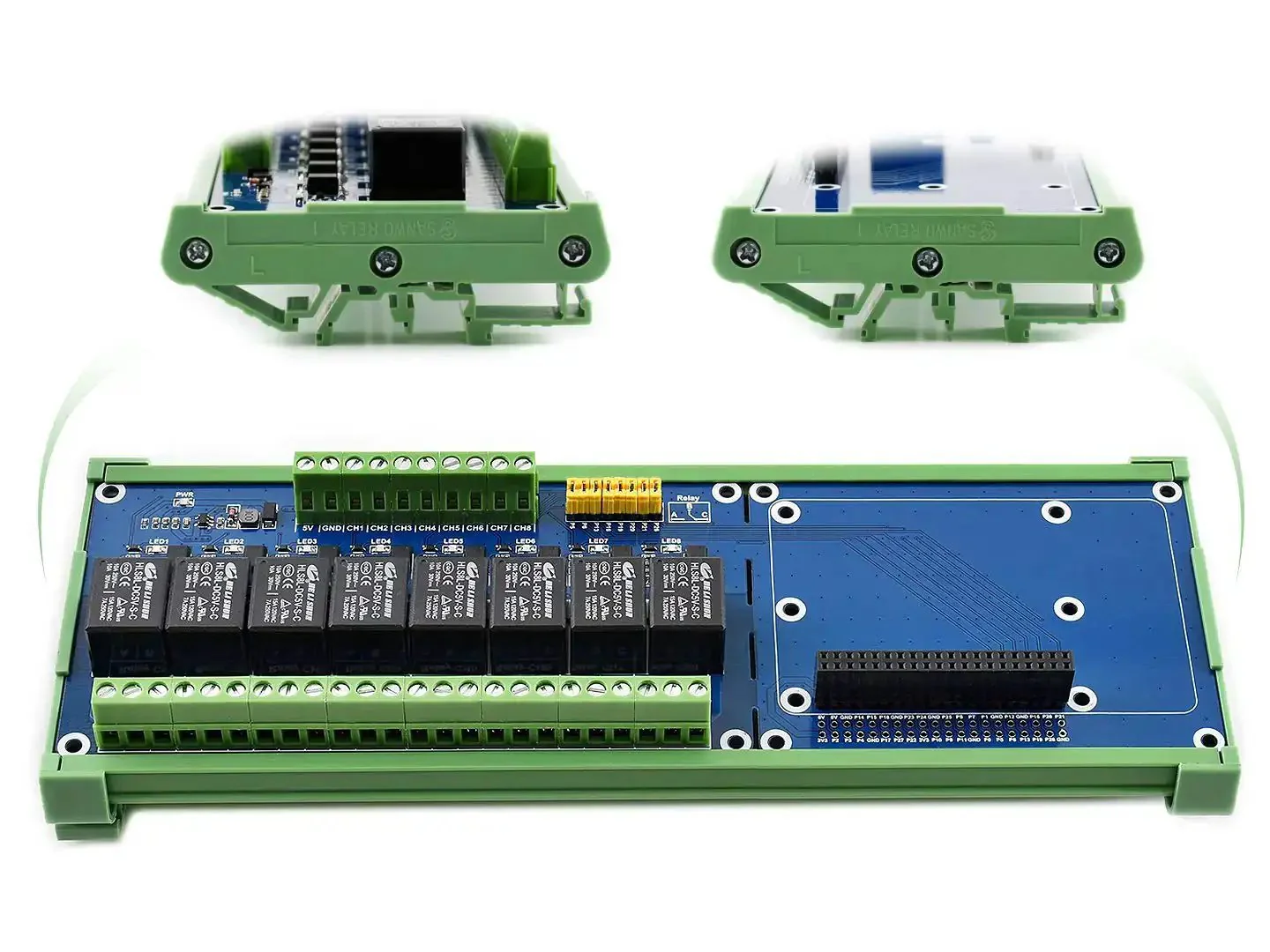 8 Channel Relay Expansion Board for Raspberry Pi and Jetson Nano 5V Power Supply GPIO Ready Controls High Voltage Home Appliances Up To 5A 250V AC with Photo Coupling Isolation and Rail Mount Case - Image 6